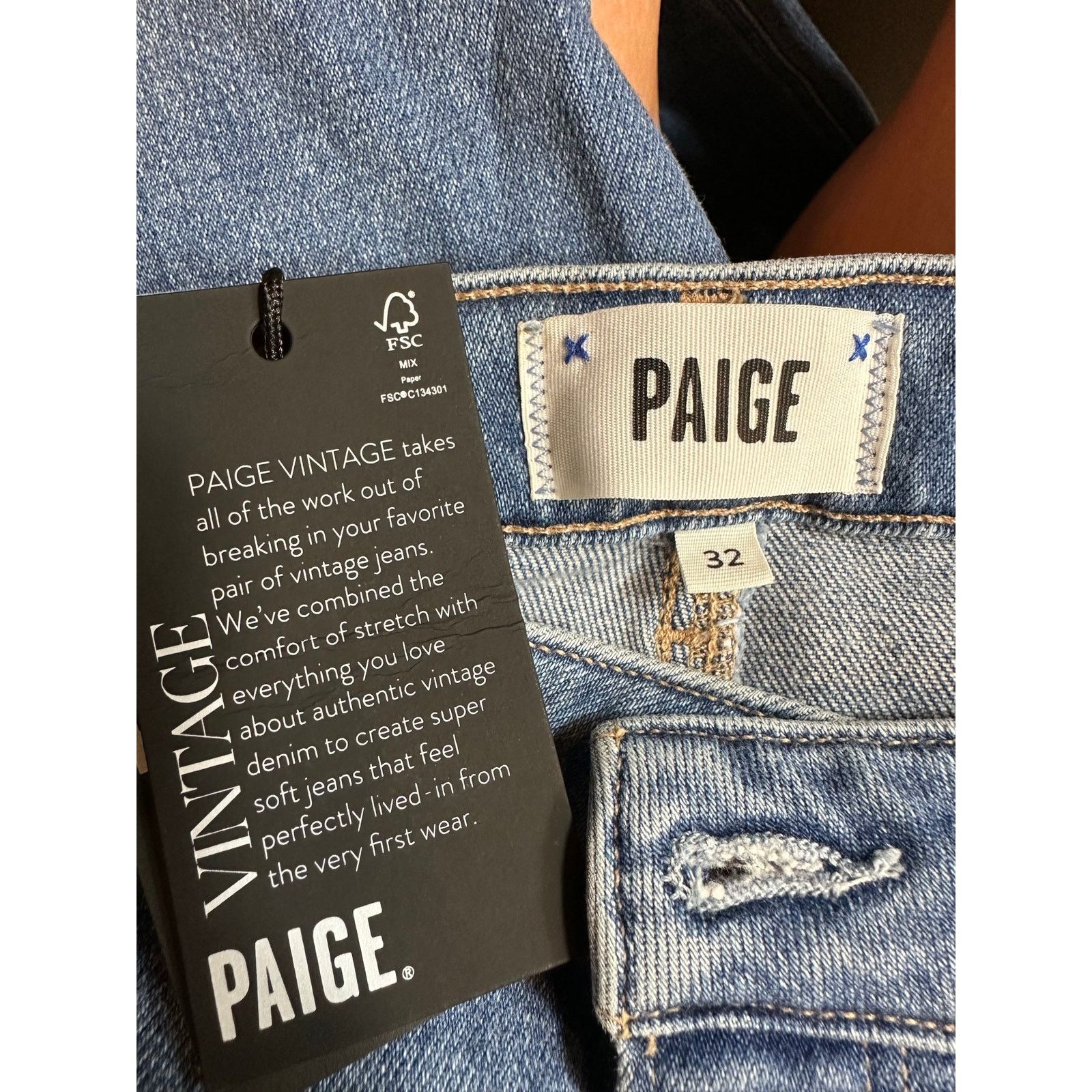 Paige Paige Cindy Raw Hem High Waist Ankle Straight Leg Jeans 32 Size 32" / US 10 / IT 46 - 15 Thumbnail