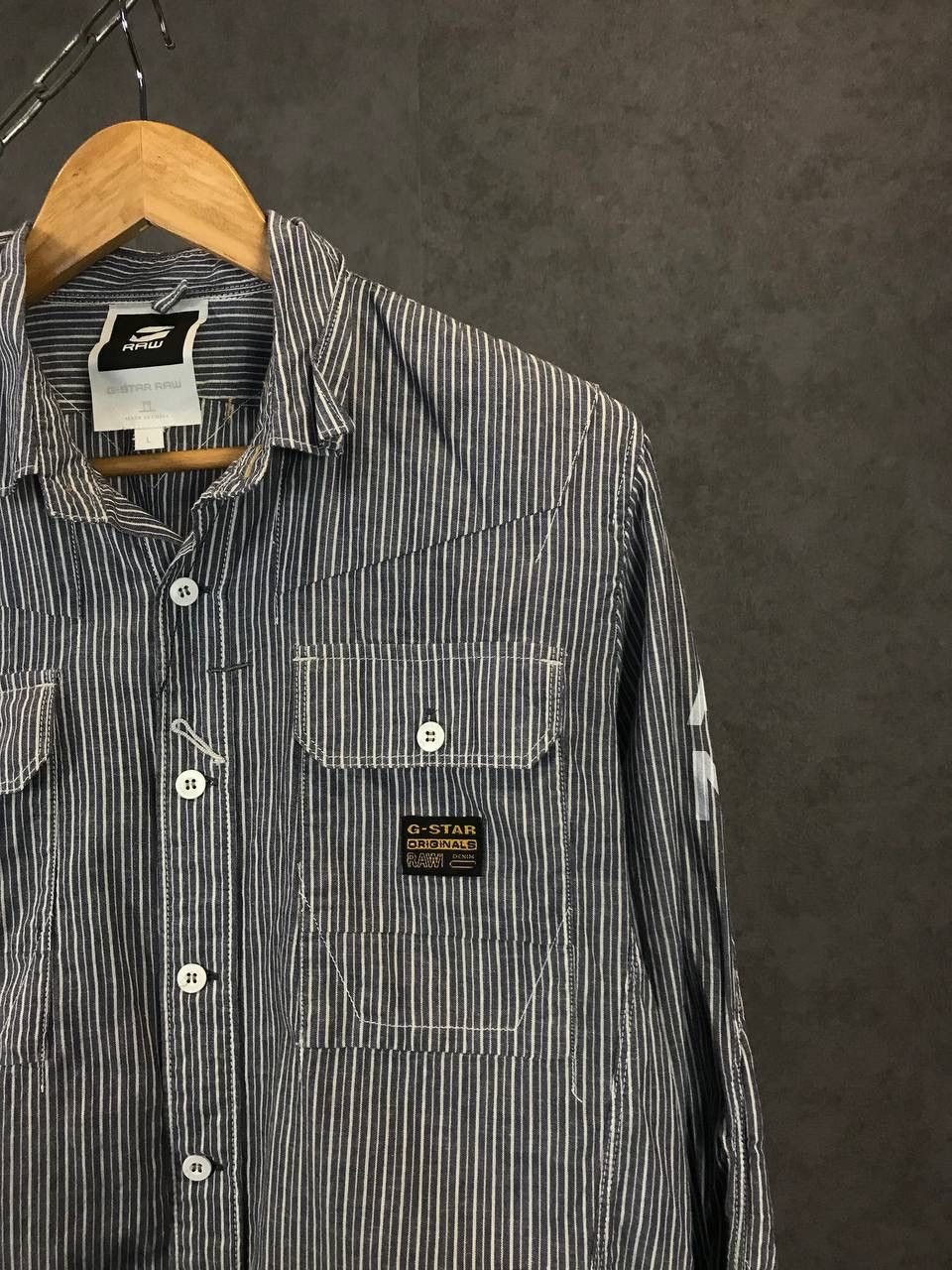 G-Star G Star Raw double pocket striped shirt Size US M / EU 48-50 / 2 - 2 Thumbnail