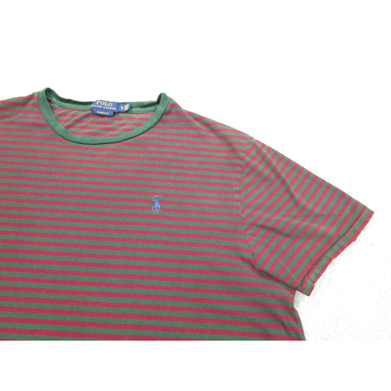 Polo Ralph Lauren POLO Ralph Lauren Shirt Mens XL Green Red Striped Classic Fit Krueger Vibes 90s Mens Size US XL / EU 56 / 4 - 3 Thumbnail