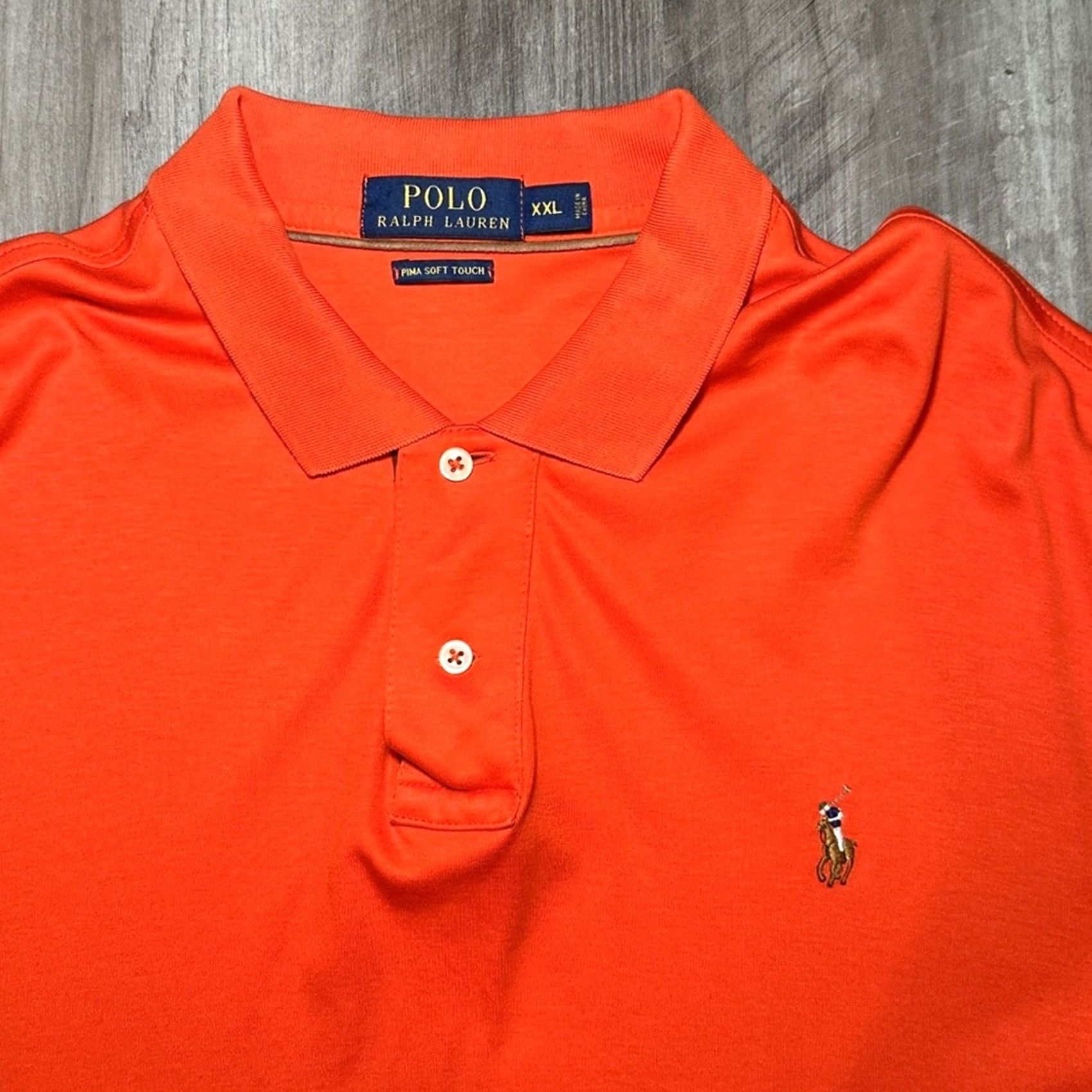 Polo Ralph Lauren Polo Ralph Lauren Orange Pima Soft Touch Long Sleeve Polo - 2XL Men Shirt Long Sleeve Orange Polo Ralph Lauren 2XL Mens Size US XXL / EU 58 / 5 - 5 Thumbnail