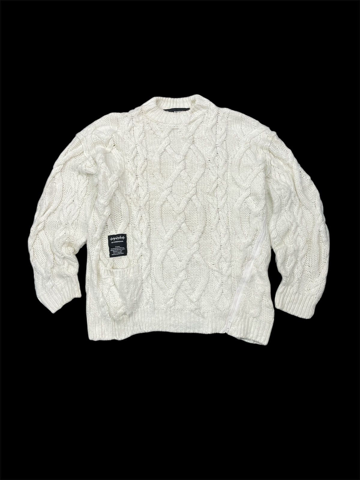 Undercover 🇯🇵 Undercover Sweater Cable Knit Oversized Baggy White Size US L / EU 52-54 / 3 - 5 Thumbnail