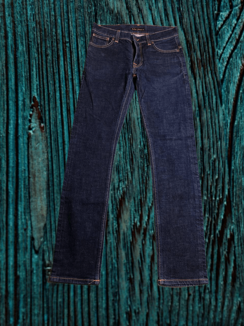 Nudie Jeans Mens Nudie Stretch Slim Straight Blue Jeans Size US 31 - 1 Thumbnail