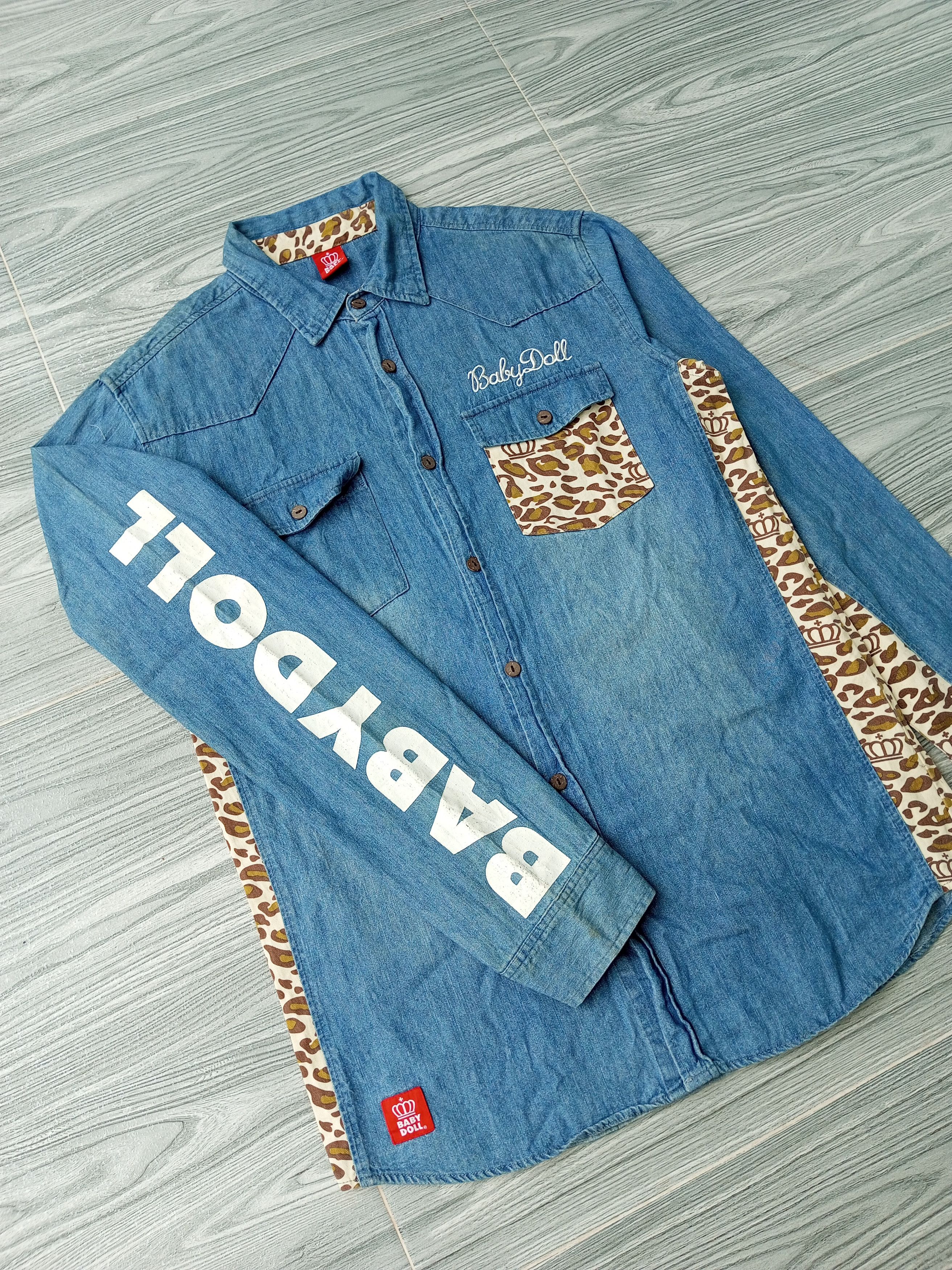 Japanese Brand 💥CRAZY💥 BABY DOLL DENIM + CAMO LONG SLEEVE BAPE STYLE Size US L / EU 52-54 / 3 - 14 Thumbnail