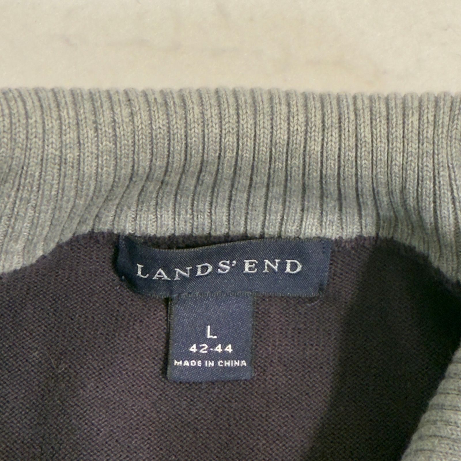 Lands' End Lands' End 100 Supima Cotton 1/4 Zip Sweater High Collar Size US L / EU 52-54 / 3 - 2 Thumbnail