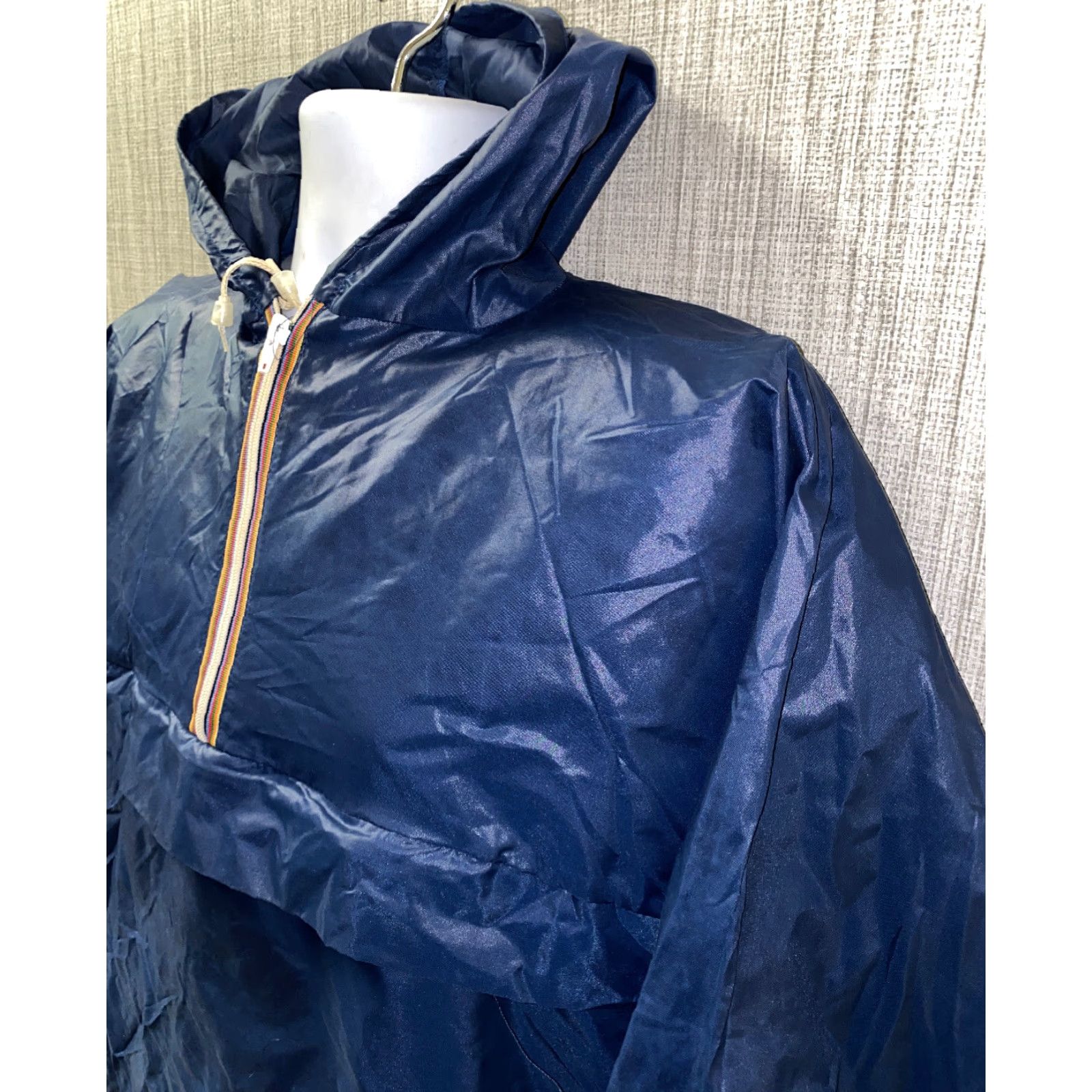 Vintage VINTAGE Nasharr Mens Blue Nylon 1/2 Zip Rain Jacket Size M Size US M / EU 48-50 / 2 - 2 Thumbnail