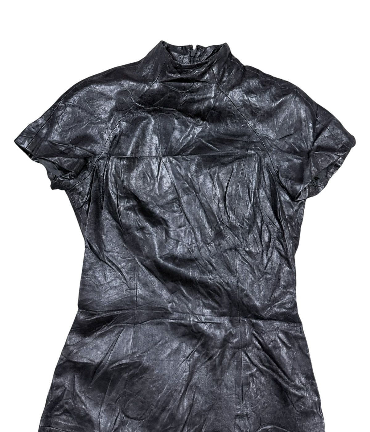 Gucci Vtg💥Gucci Era Tom ford Designer Dress Leather Black Size M / US 6-8 / IT 42-44 - 14 Thumbnail