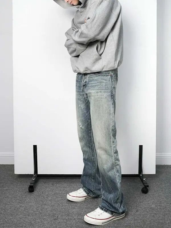 Jean VIBE y2k washed faded flared damaged yuppie jeans Size US 30 / EU 46 - 6 Thumbnail