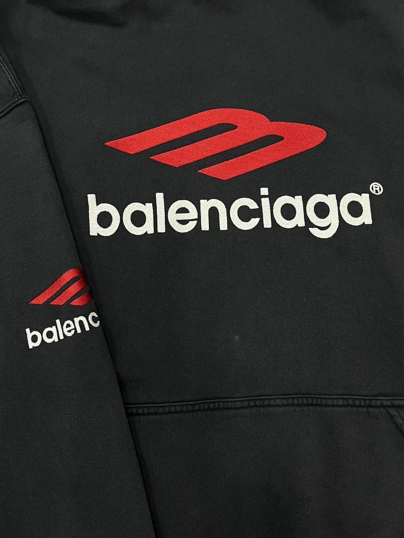 Balenciaga Balenciaga FW23 monogrammed printed hooded slouchy sweatshi Size US XL / EU 56 / 4 - 3 Thumbnail