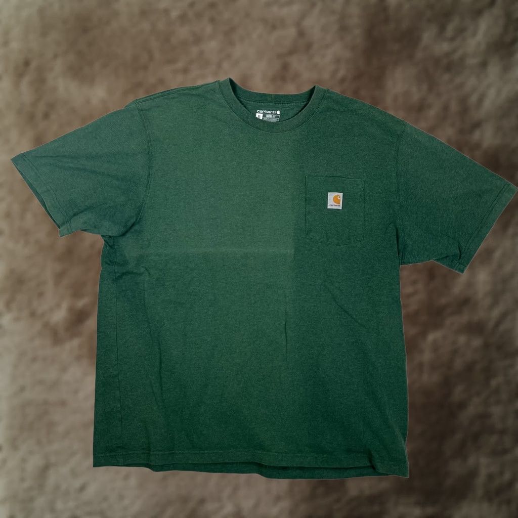 Carhartt Carhartt T-Shirt Pocket Knit Cotton Green XL Men Sun Faded Grunge Outdoor 2020-2029 Regular Crew Neck Short Sleeve Size US XL / EU 56 / 4 - 1 Thumbnail