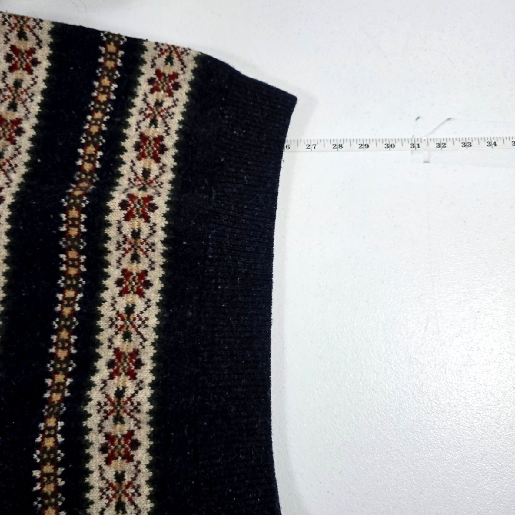 Pendleton VINTAGE Pendleton Mens Sweater M Fair Isle Wool Blend Crewneck Made in USA Navy Blue Red Size US M / EU 48-50 / 2 - 3 Thumbnail