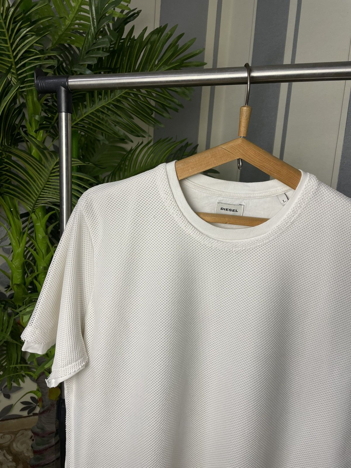 Diesel Diesel Men’s White Mesh T-Shirt 2in1 Size L Size US L / EU 52-54 / 3 - 2 Thumbnail