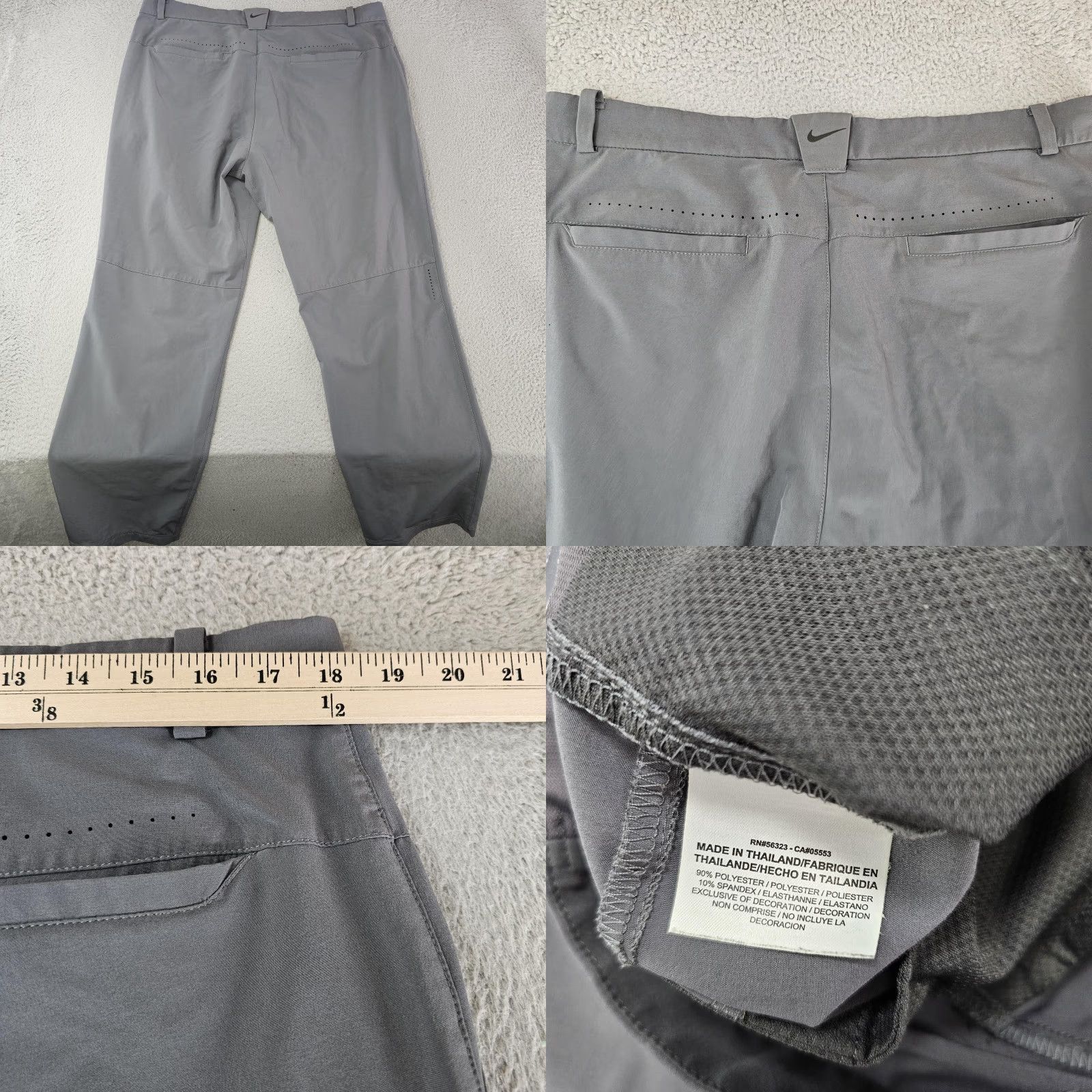 Nike Nike Golf Pants Mens 36x32 Gray Dri-FIT Tour Performance Stretch Ventilated Pants Mens Gray Nike Golf Dri-FIT Tour Performance Stretch Ventilated Size US 36 / EU 52 - 8 Thumbnail