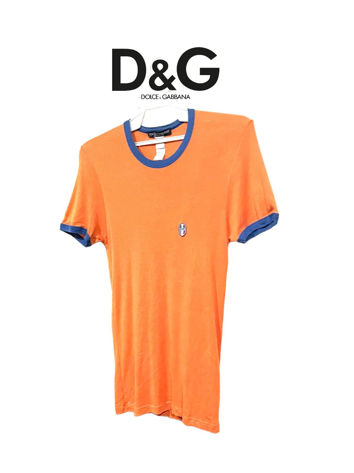 Dolce & Gabbana VTG '90s Dolce & Gabbana Italia Solarized Orange Ringer Tee Size S / US 4 / IT 40 - 12 Thumbnail
