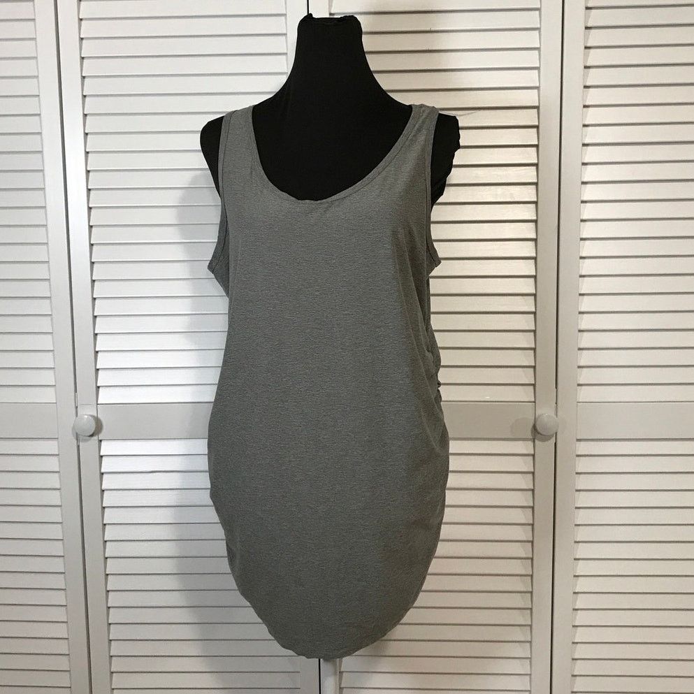 Other Time and Tru Gray Side Ruched Stretch Tunic Tank Top XL Size XL / US 12-14 / IT 48-50 - 1 Thumbnail