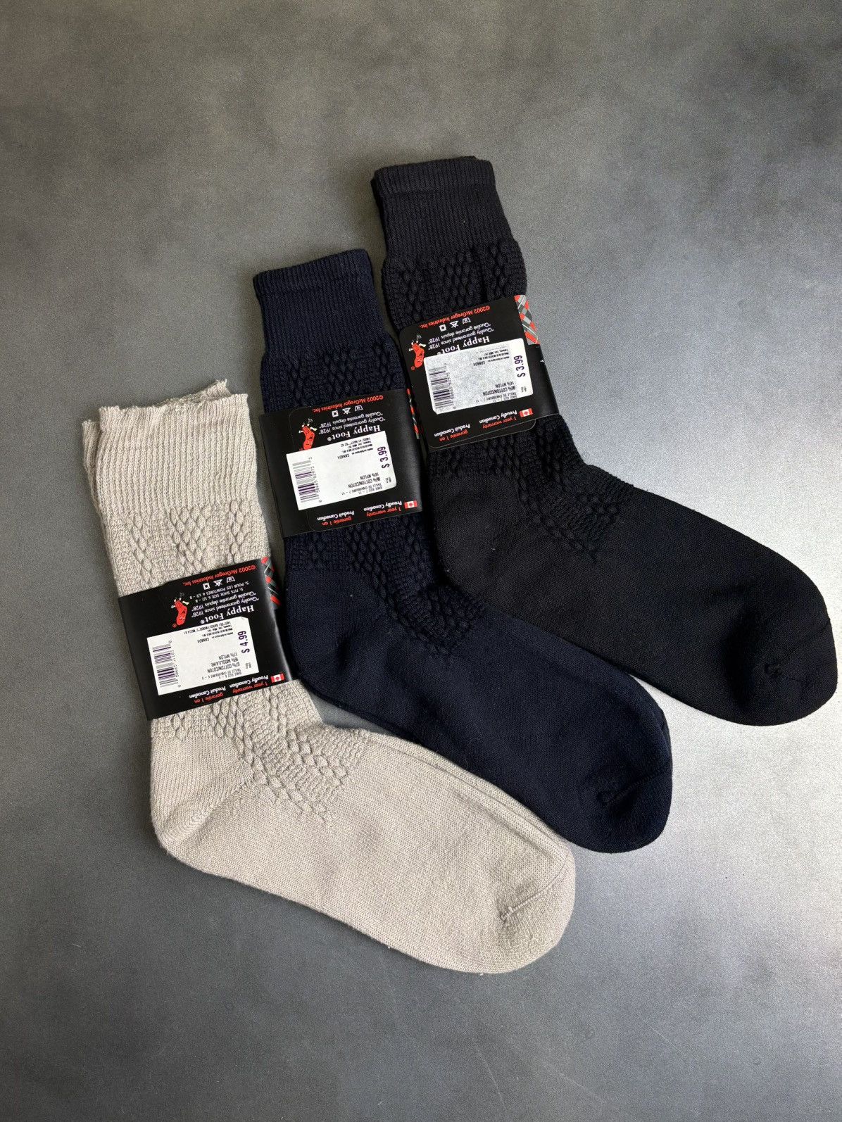 McGregor × Vintage 1990s Vintage Socks Pair Happy Foot McGregor Knit Argyle Rib Size ONE SIZE - 8 Thumbnail