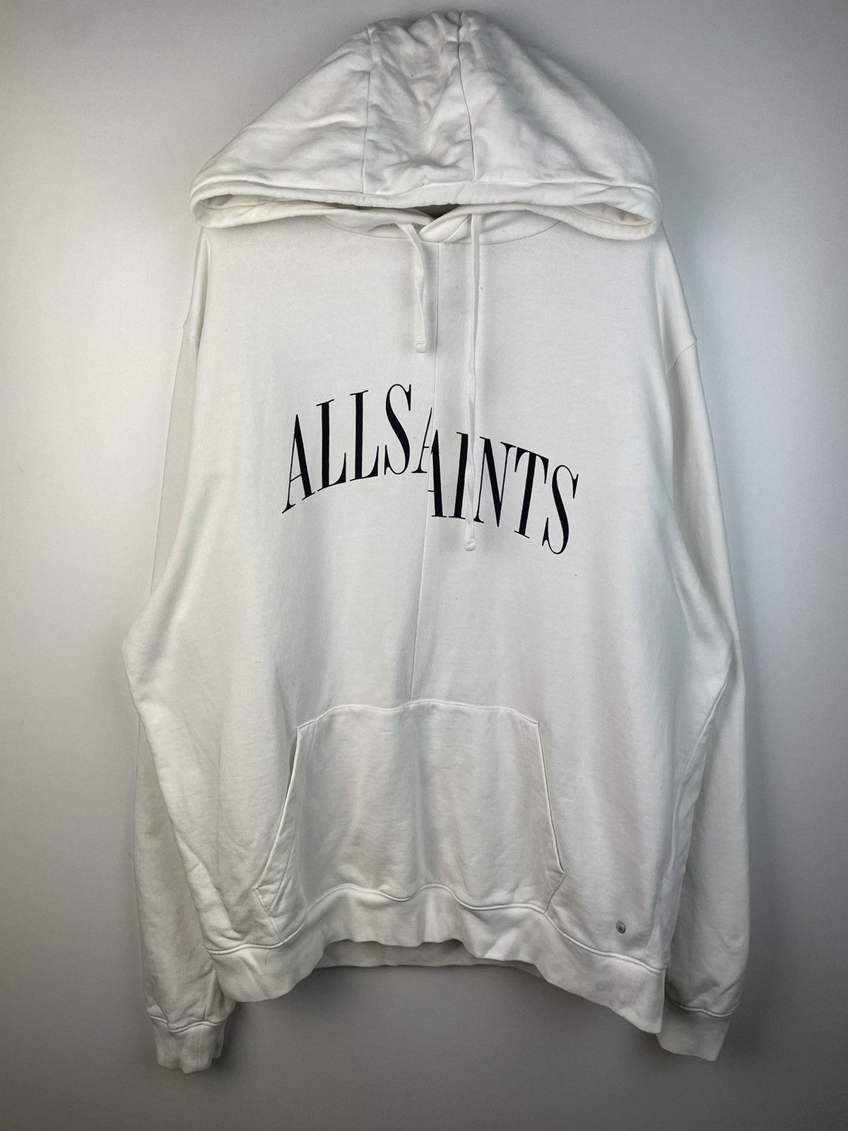 Rare Allsaints Luxury Diverge Hoodie Big Logo White Size L