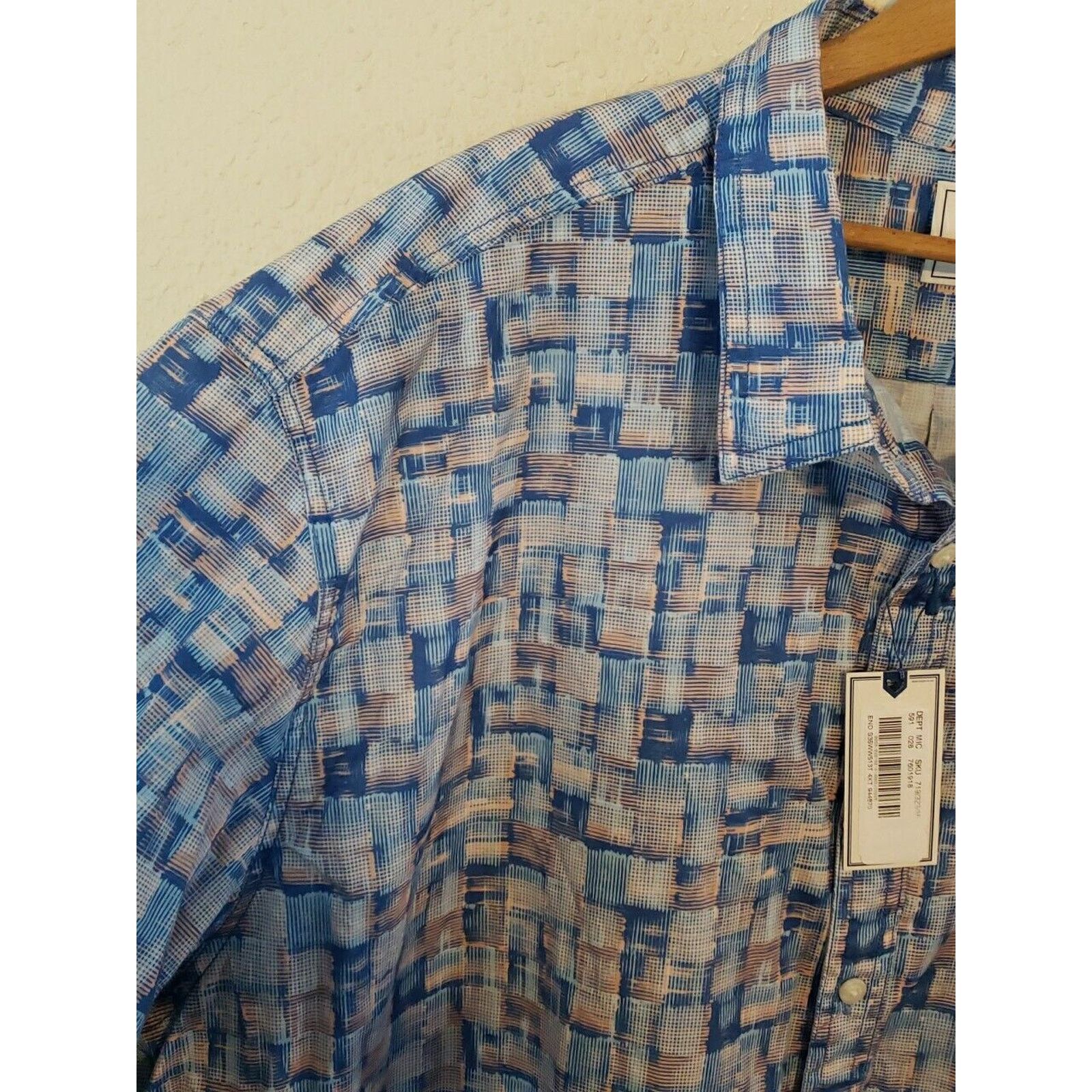 Other new rowm Shirt Mens 4XT Blue Plaid Short Sleeve Button Down Size US XXL / EU 58 / 5 - 6 Thumbnail