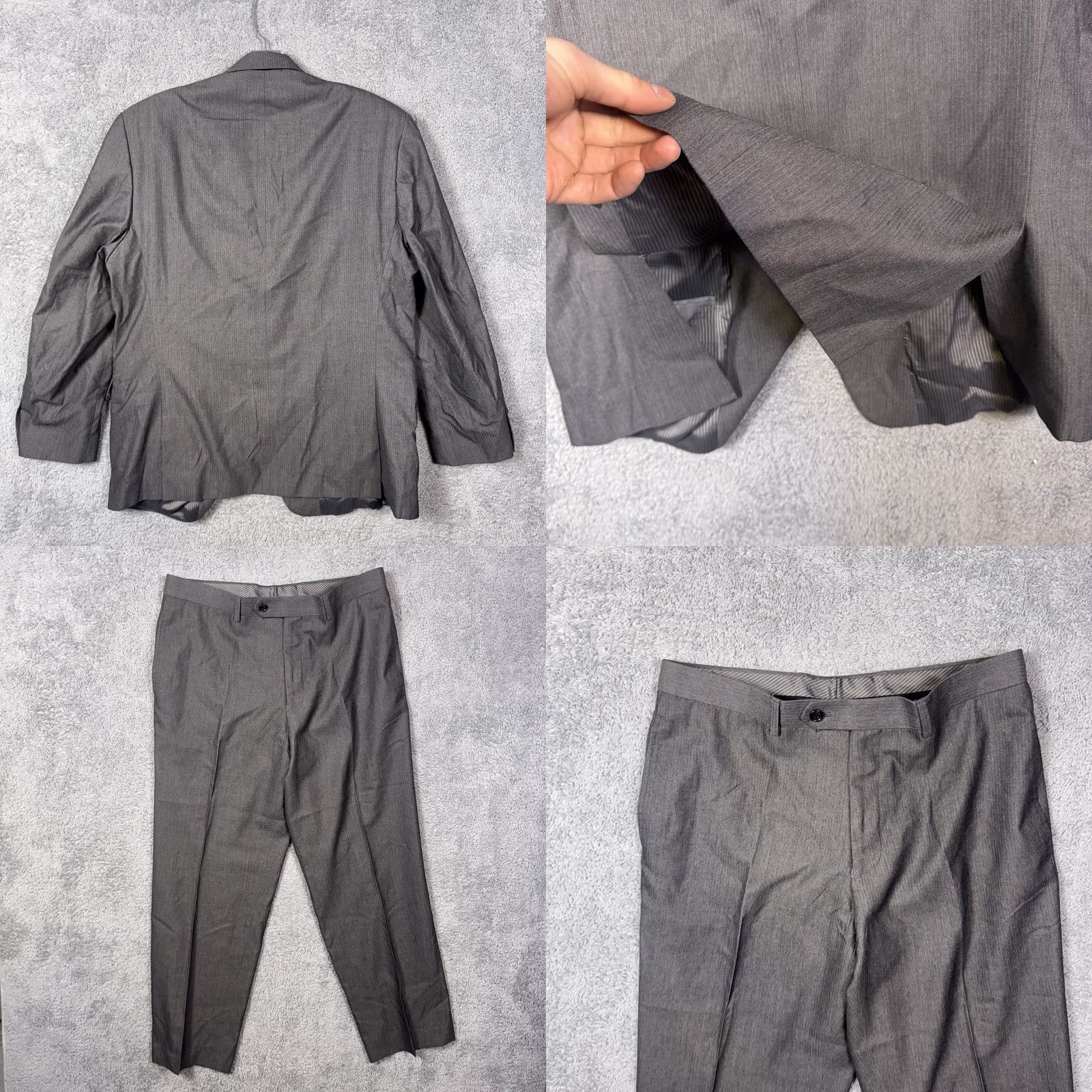 Joseph Abboud Joseph Abboud Suit - Mens 40S 34x29 Herringbone Peak Viscose Jacket Size 40R - 9 Thumbnail