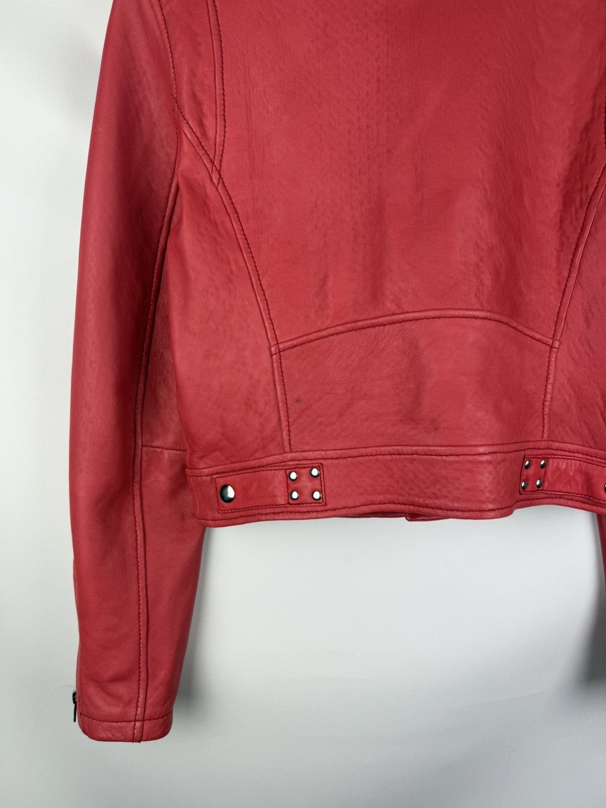 Maje Maje Ladies Full Zip Real Leather Belted Biker Jacket Size S / US 4 / IT 40 - 18 Thumbnail