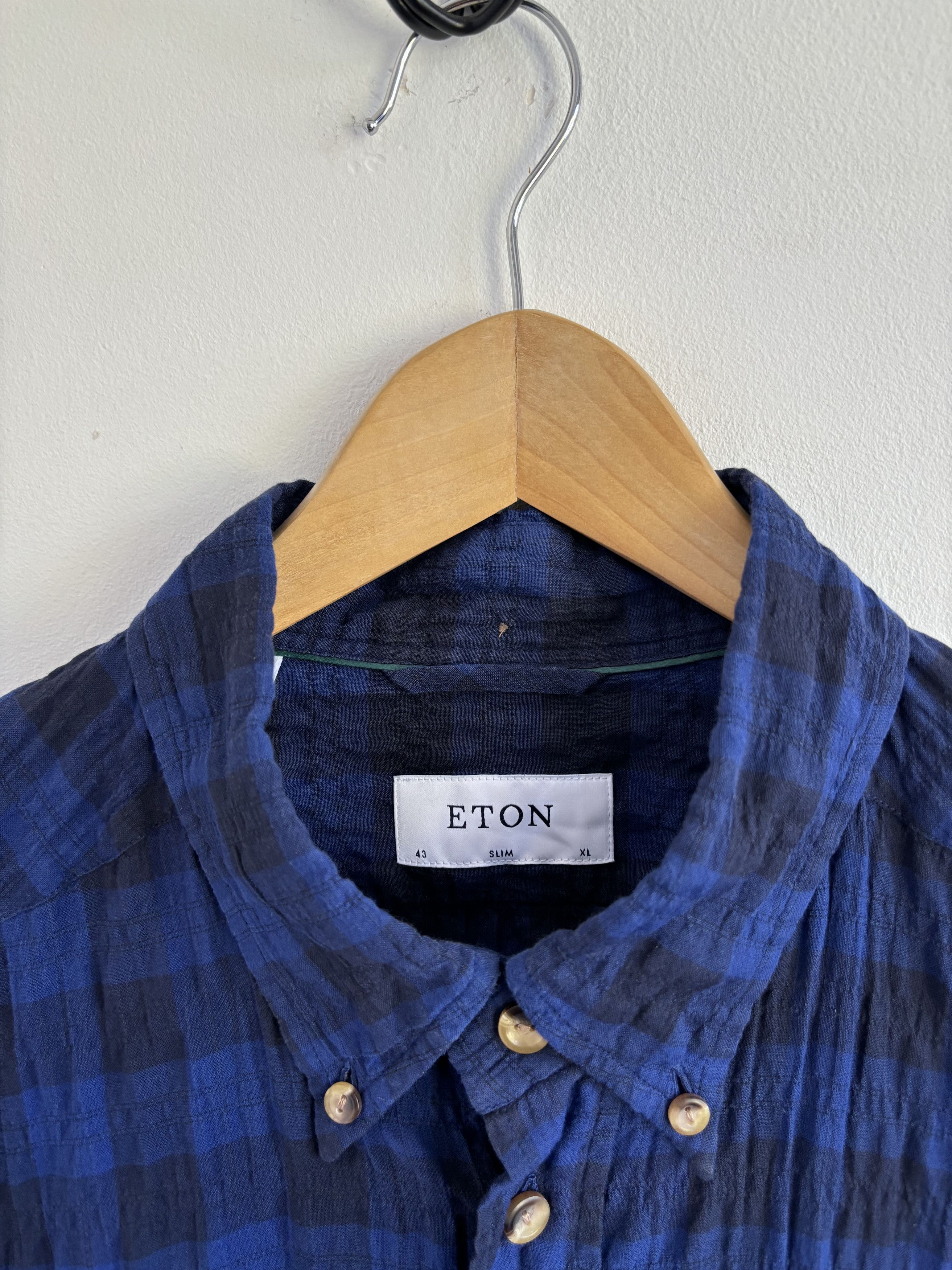 Eton ETON Chested Short Sleeve Shirt Size US XL / EU 56 / 4 - 4 Thumbnail