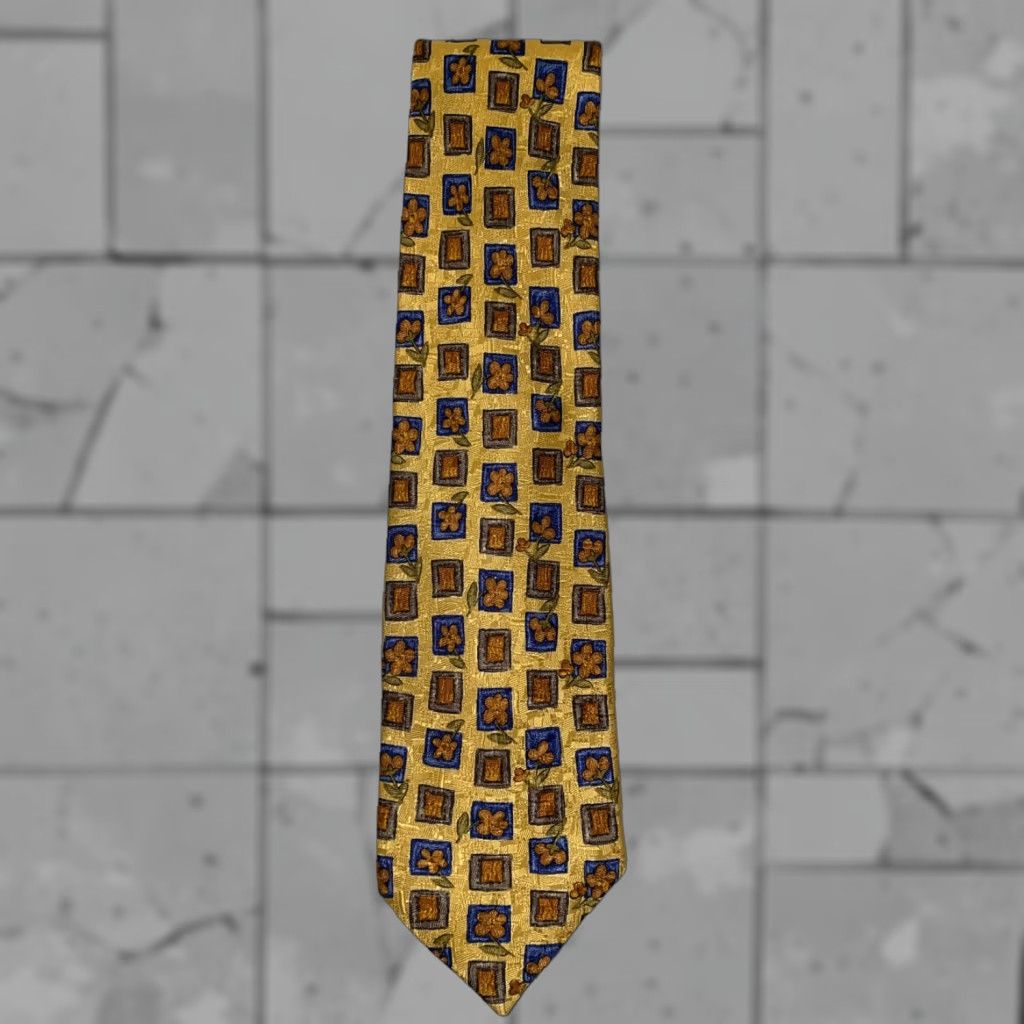 Robert Talbott Robert Talbott Studio Tie Men Silk Yellow Geometric Size ONE SIZE - 1 Thumbnail