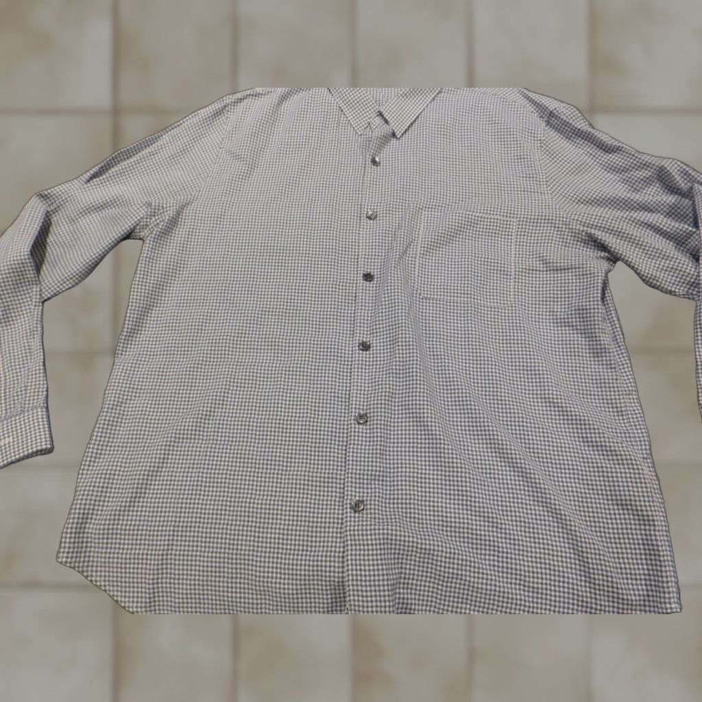Theory Theory Mens Button-Up Shirt 2XL Blue Plaid Casual Regular Knit Cotton Long Sleeve Collared Button-Down Mens Size US XXL / EU 58 / 5 - 1 Thumbnail