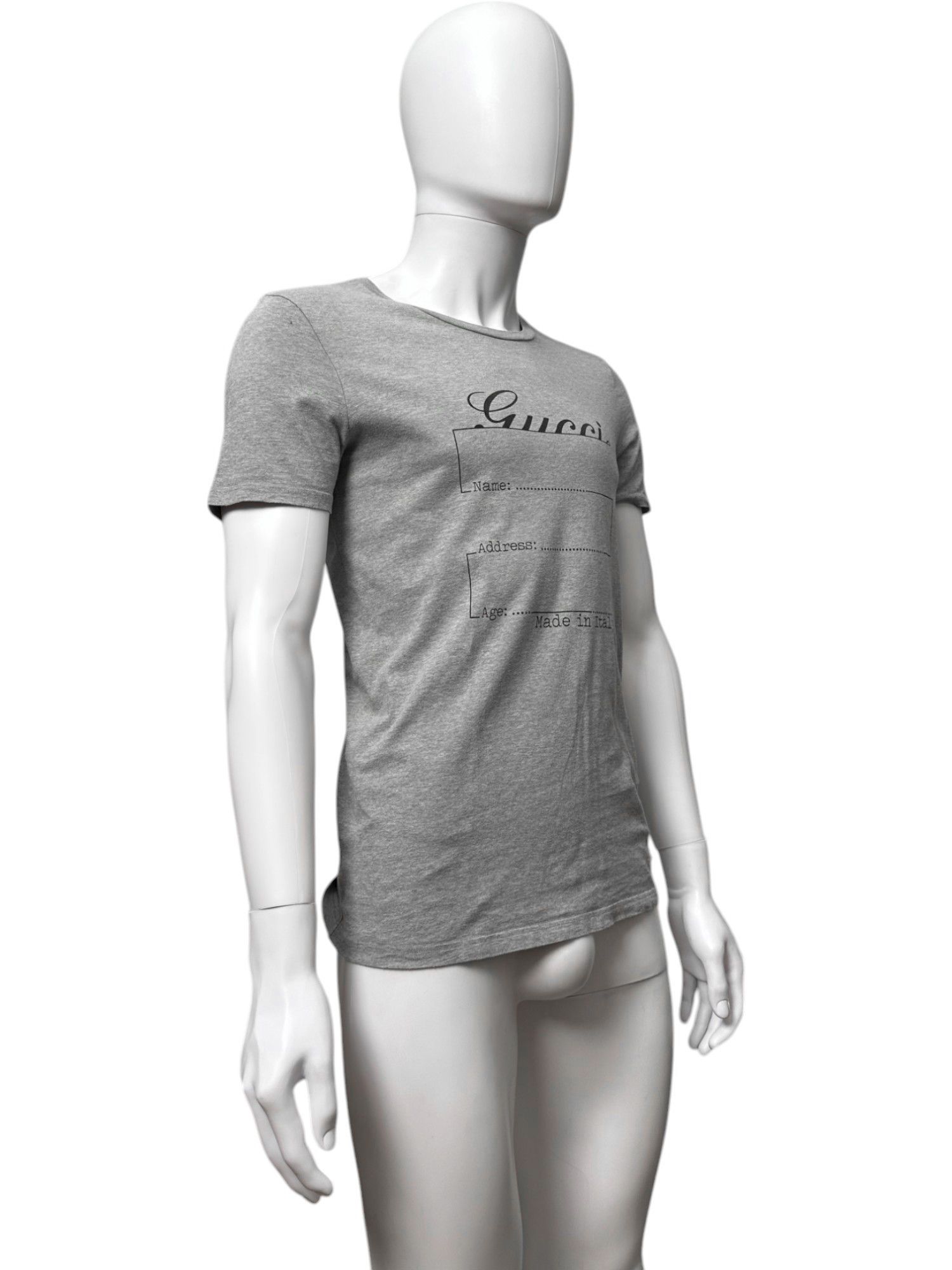 Gucci by Frida Giannini S/S 2008 Grey "Identity" Tee Size M / US 6-8 / IT 42-44 - 3 Thumbnail