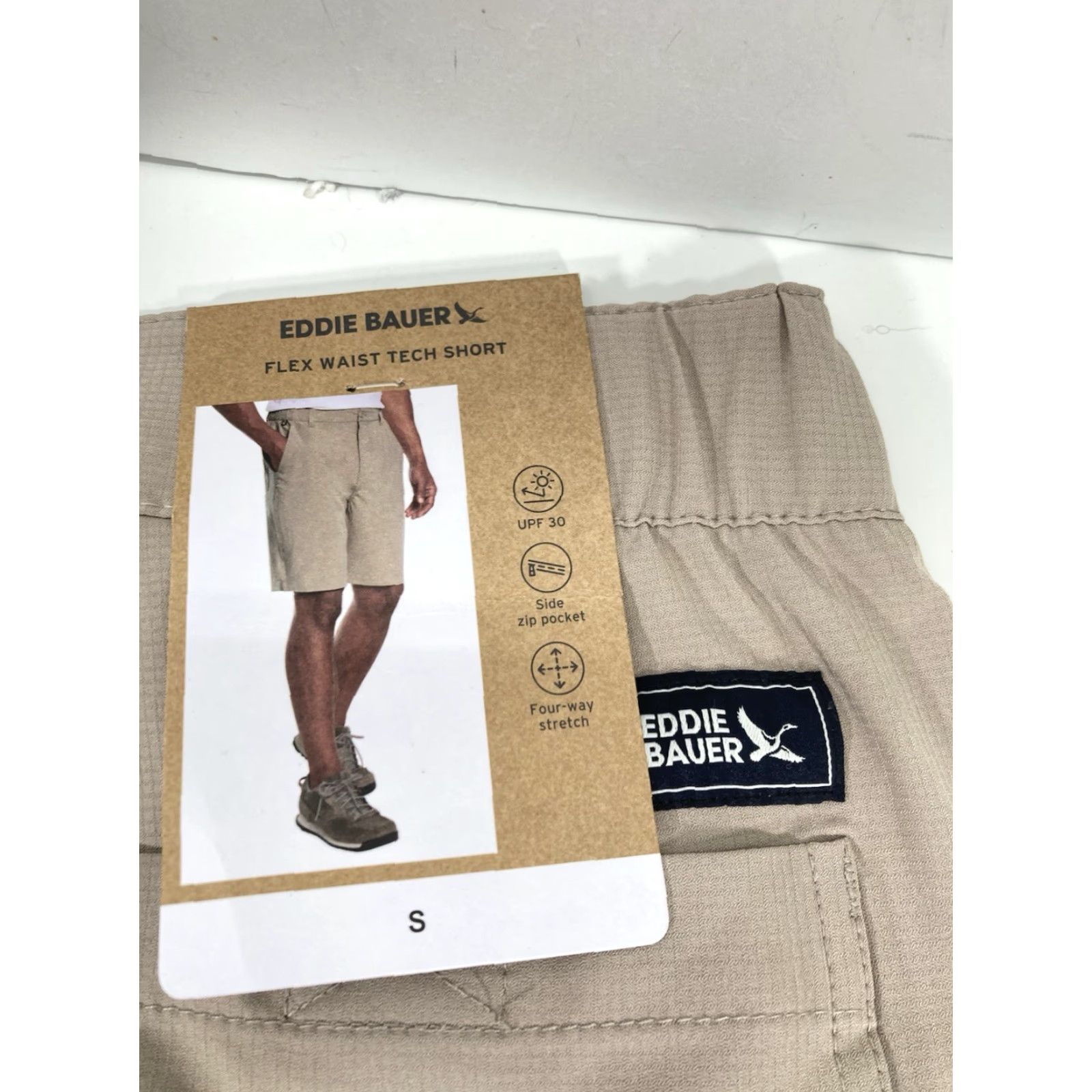 Eddie Bauer Eddie Bauer Tech Shorts Men Size Small 30X12 Beige Flex Waist Hiking Camping NWT Size US 29 - 5 Thumbnail
