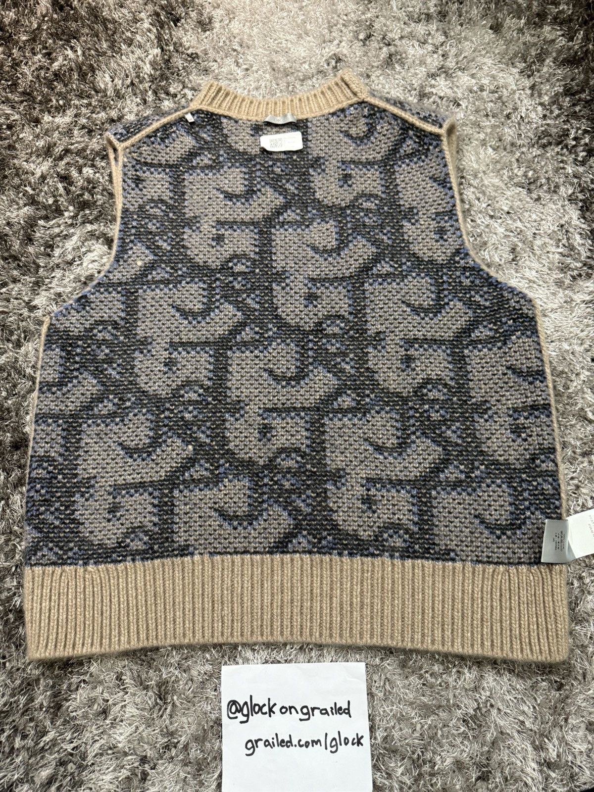 Dior × Travis Scott Dior x Travis Scott Cashmere Oblique Monogram Knit Vest Size US M / EU 48-50 / 2 - 13 Thumbnail