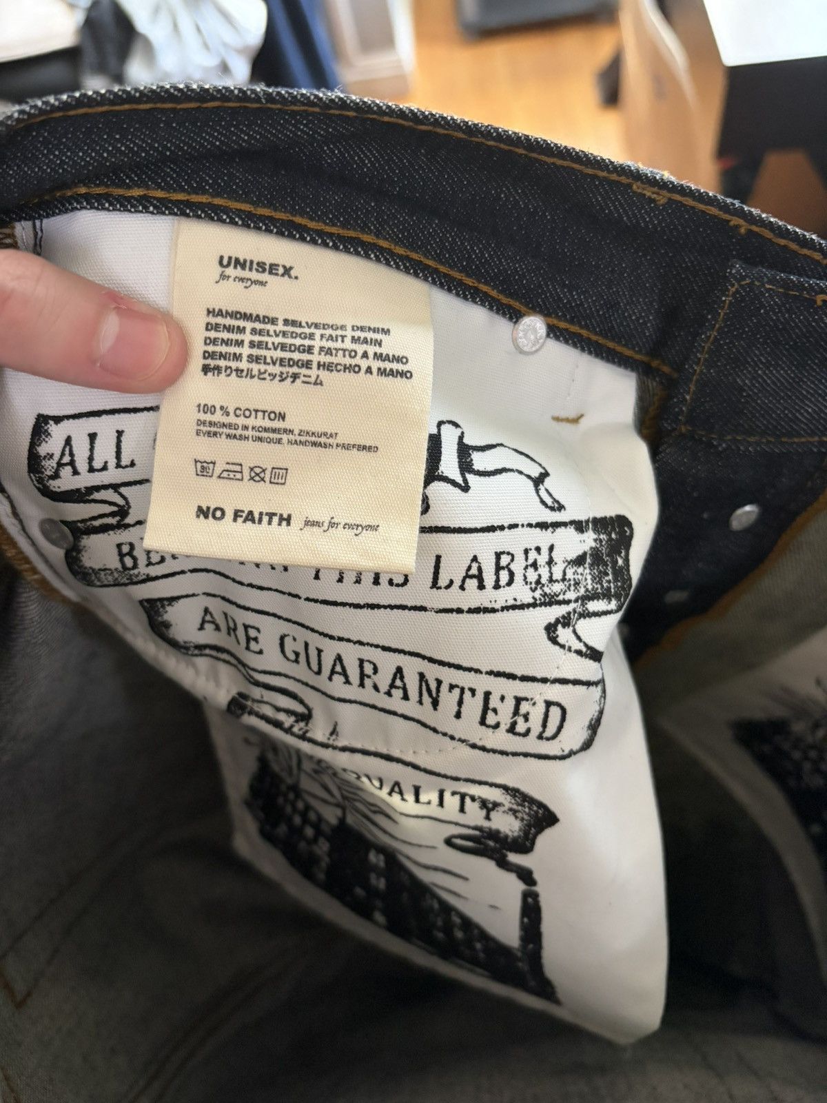 No Faith Studios No faith studios baggy japanese loose fit raw denim Size US 35 - 4 Thumbnail