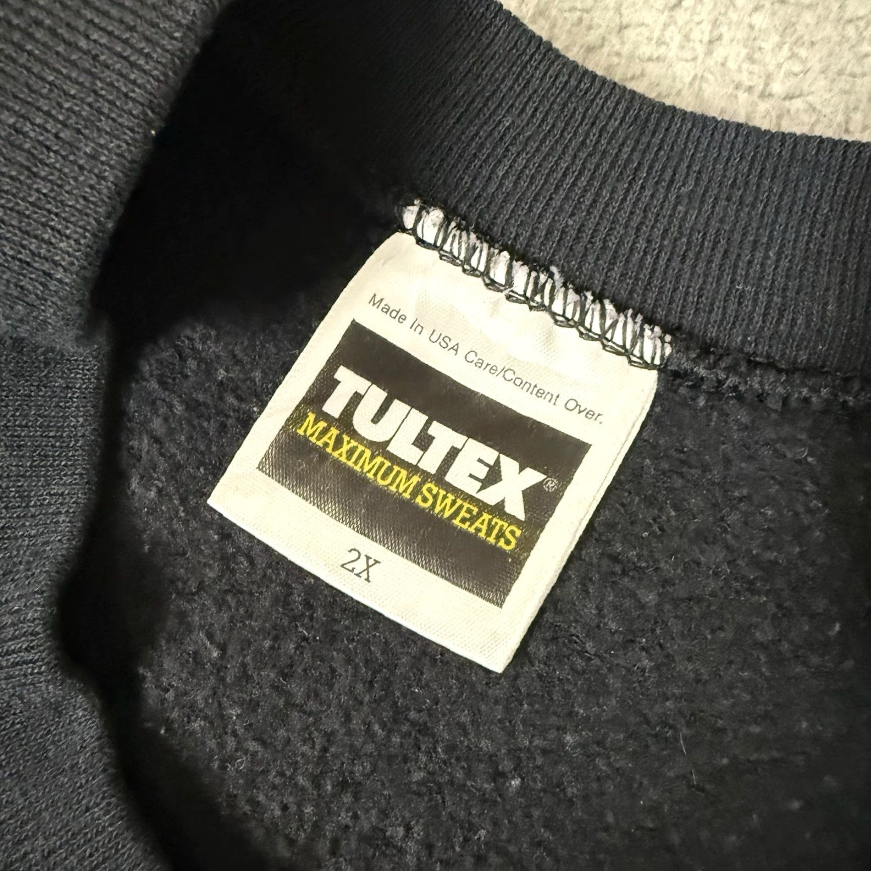 Tultex VINTAGE Tultex Sweatshirt Men's 2XL Black | Tultex Maximum Sweats Sweatshirt Crew Neck Pullover Vintage 90s Distressed Relaxed Fit Mens Size US XXL / EU 58 / 5 - 4 Thumbnail