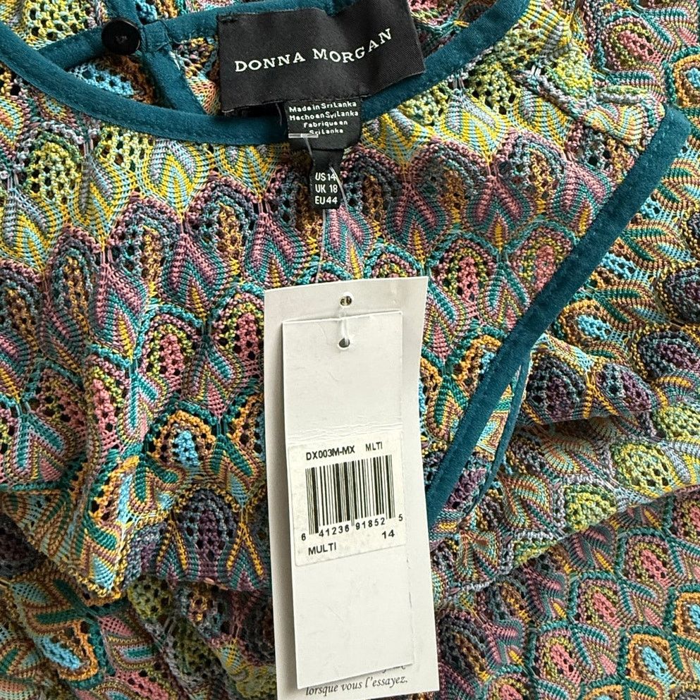 Donna Morgan Donna Morgan Blue Multi Dress With Mini Under Dress Size XL / US 12-14 / IT 48-50 - 11 Thumbnail