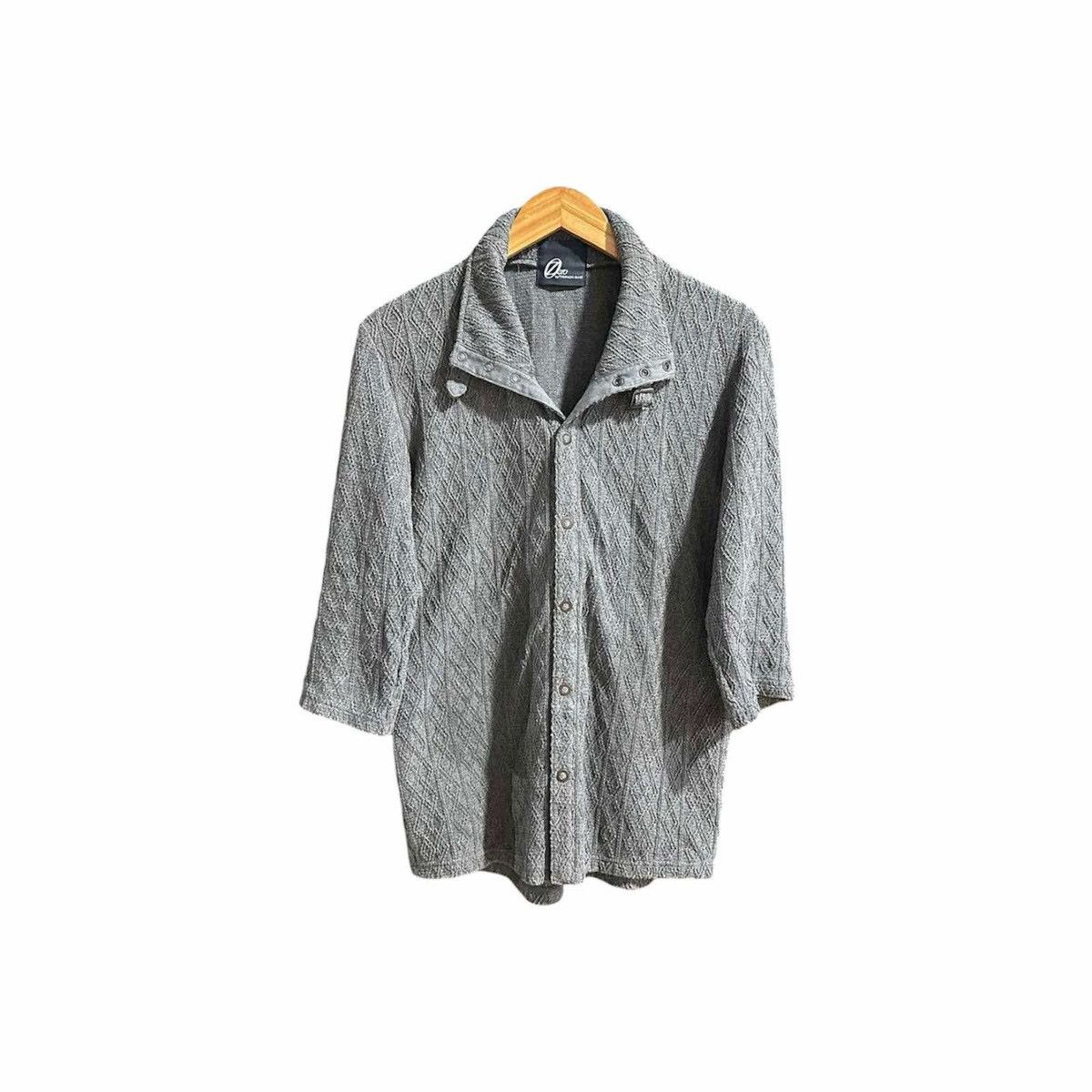 If Six Was Nine × Japanese Brand × Tornado Mart 🔥Y2K Archived Tornado Mart Cable Knit Snap Button Belt Shirt Size US L / EU 52-54 / 3 - 8 Thumbnail