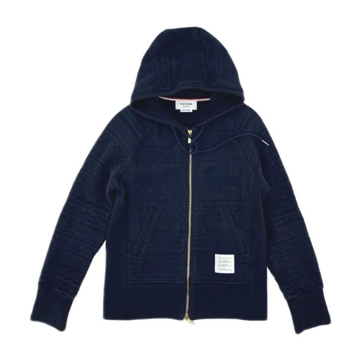 Thom Browne Thom Browne Hooded Casual Jacket in Blue Size US S / EU 44-46 / 1 - 1 Thumbnail