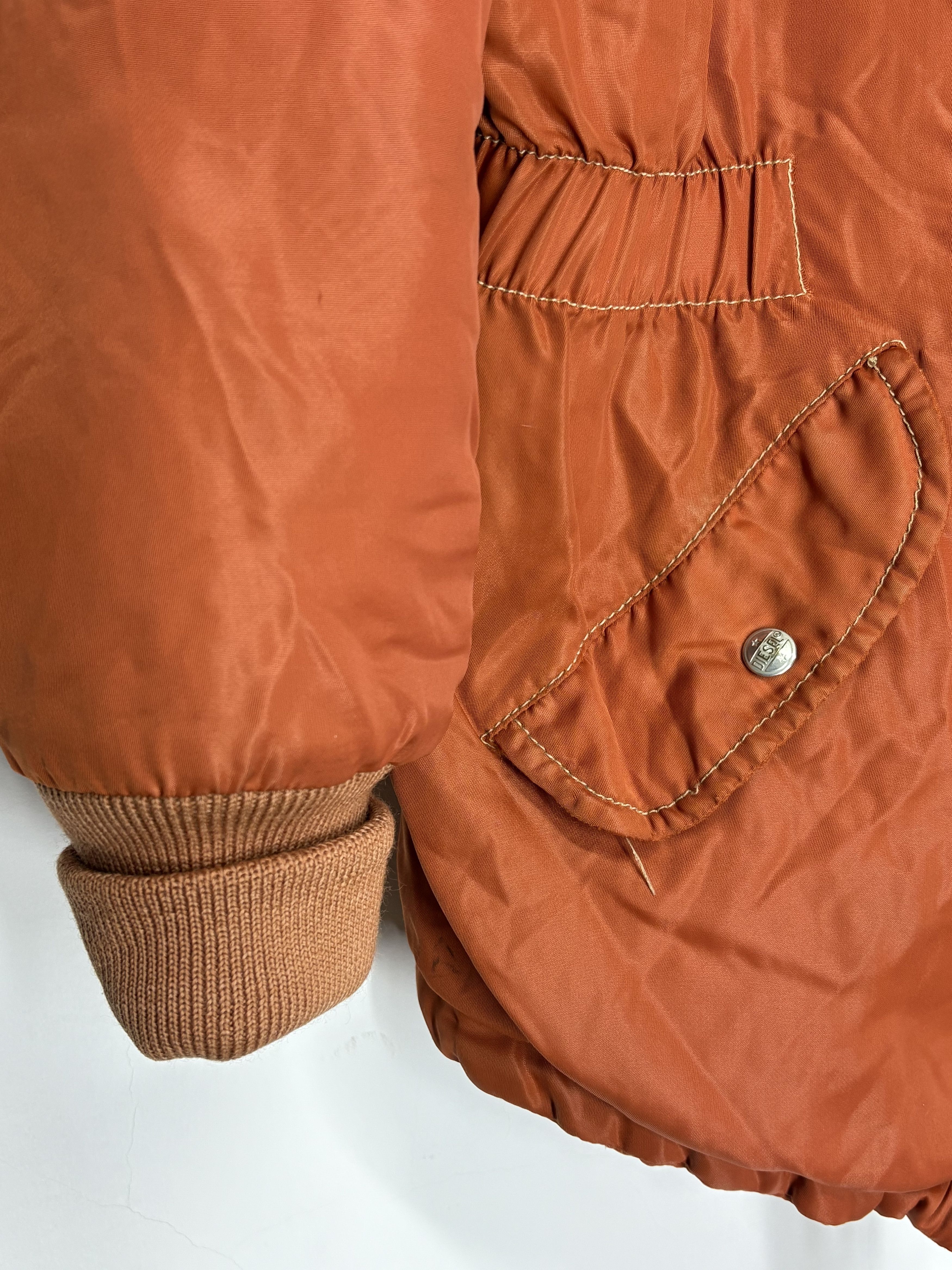 Diesel Diesel 80s Vintage Rare Orange Nylon Bomber Jacket Size US L / EU 52-54 / 3 - 6 Thumbnail