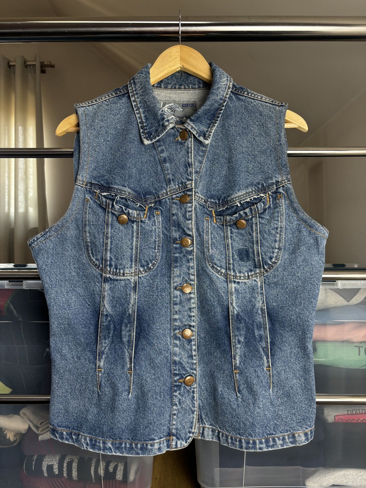 Kenzo × Vintage Kenzo Vintage Denim Vest Size L / US 10 / IT 46 - 1 Thumbnail