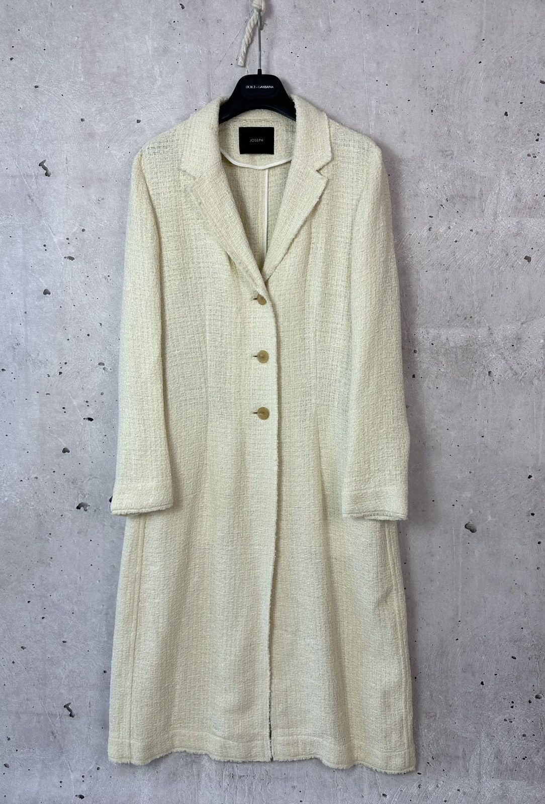 Joseph Joseph Sierra Tweed Ivory Visose Cotton Blend Women’s Coat Size S / US 4 / IT 40 - 1 Thumbnail