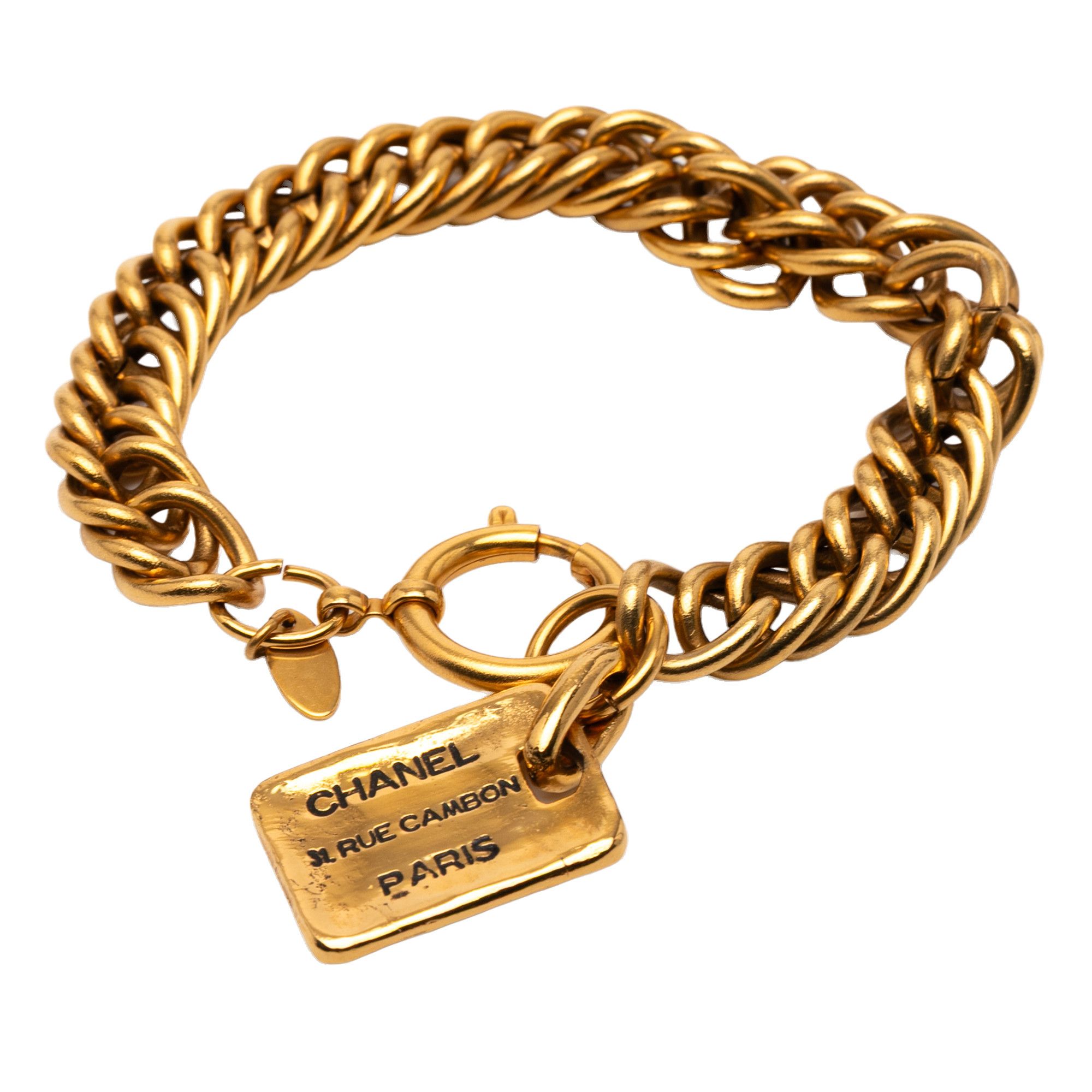 Chanel Chanel Gold Plated 31 Rue Cambon Plate Charm Bracelet Size ONE SIZE - 1 Thumbnail
