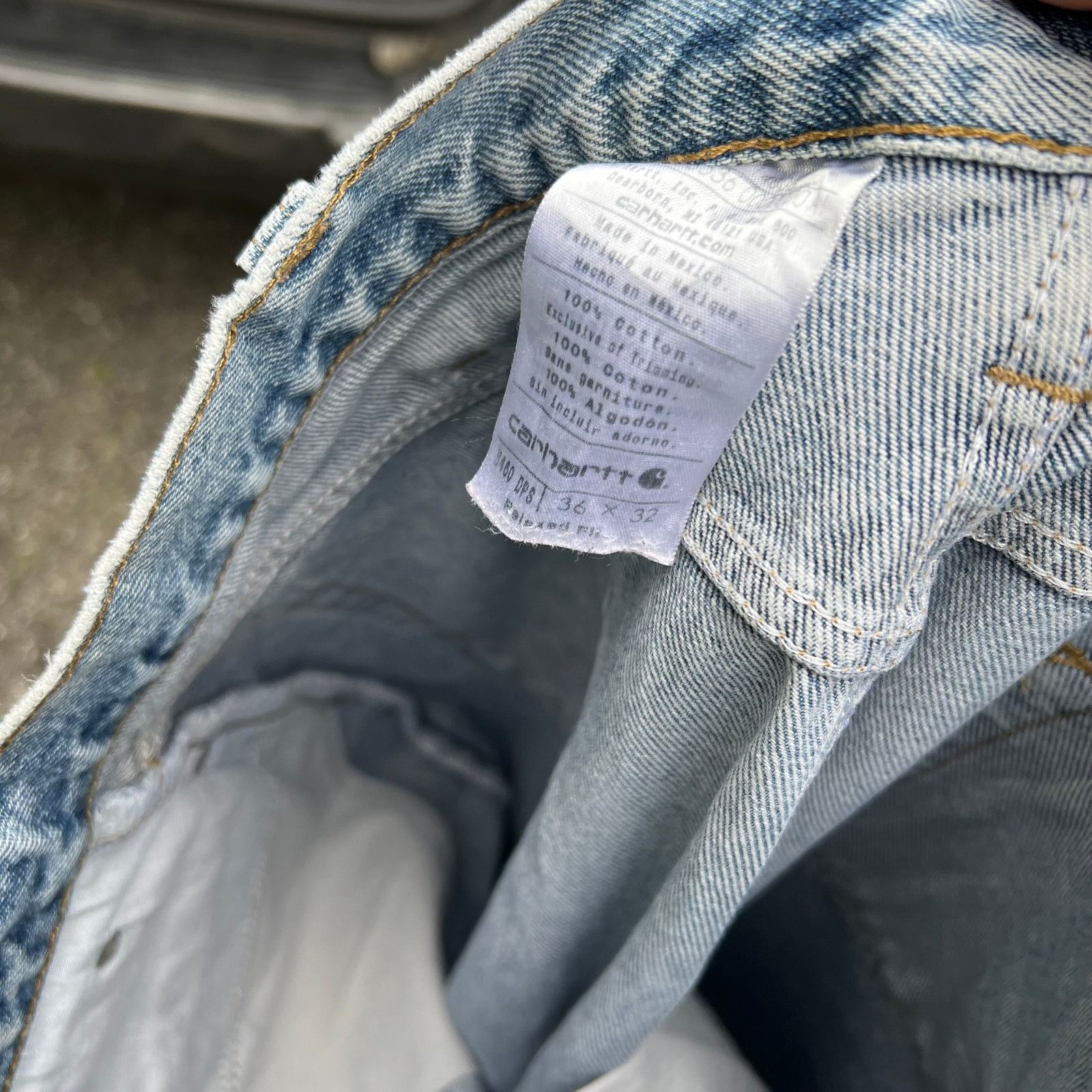 Carhartt Vintage carhartt denim jeans light wash work carpenter pants Size US 37 - 5 Thumbnail