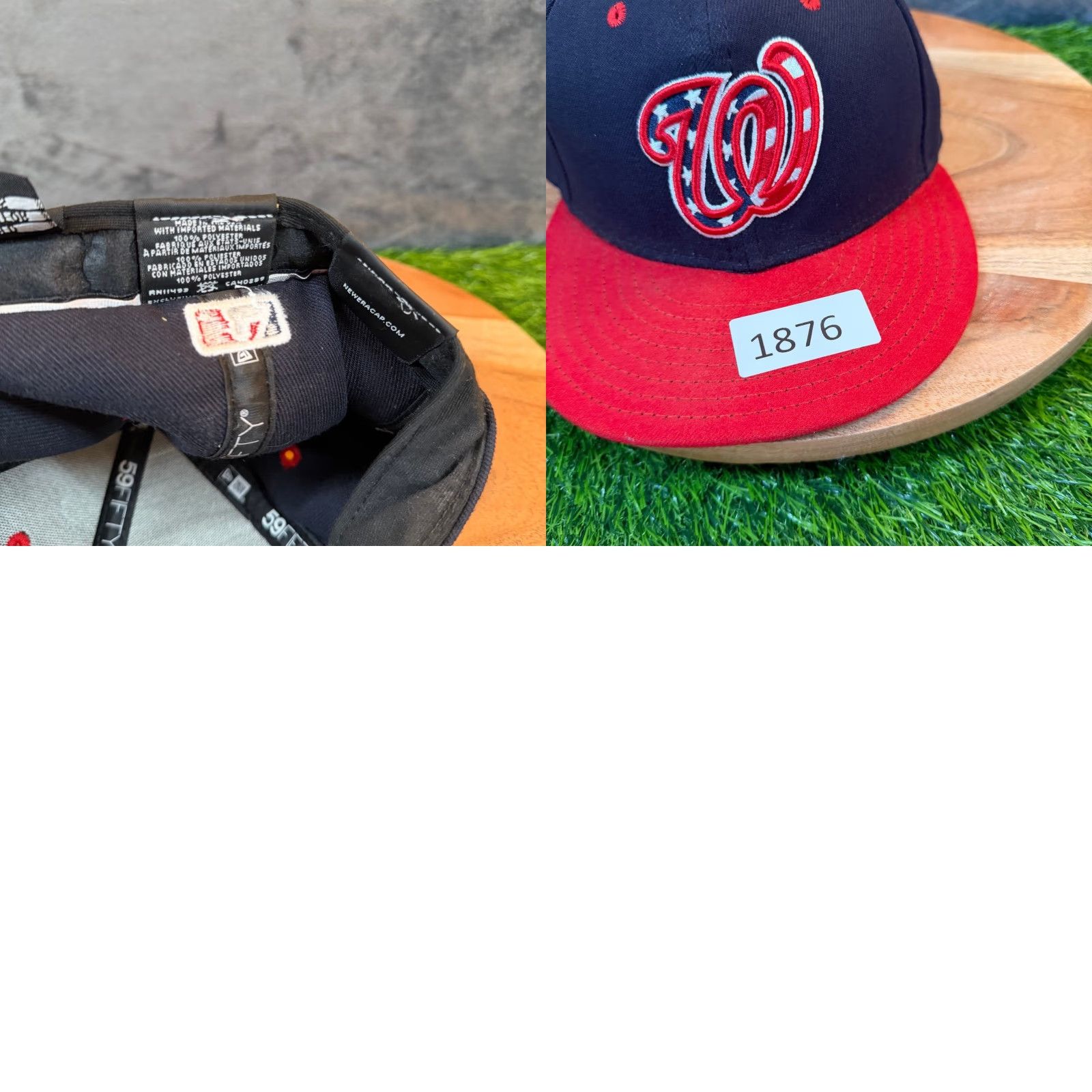 New Era New Era Washington Nationals 59FIFTY Hat Navy Red 6 7/8 Mens Baseball Cap Size ONE SIZE - 8 Thumbnail