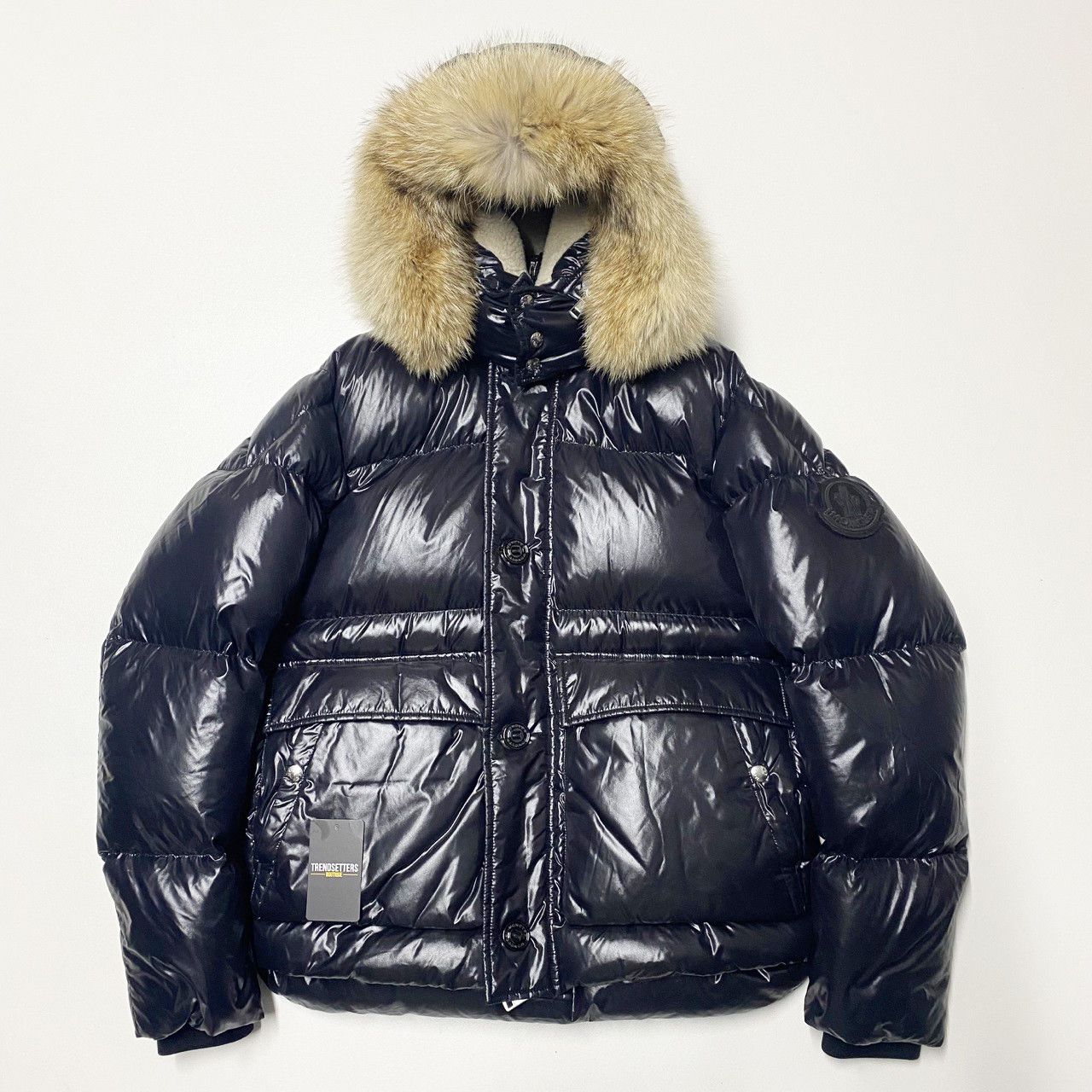 image of Moncler Coyote Fur Down Mens Puffer Jacket Size 4 Black