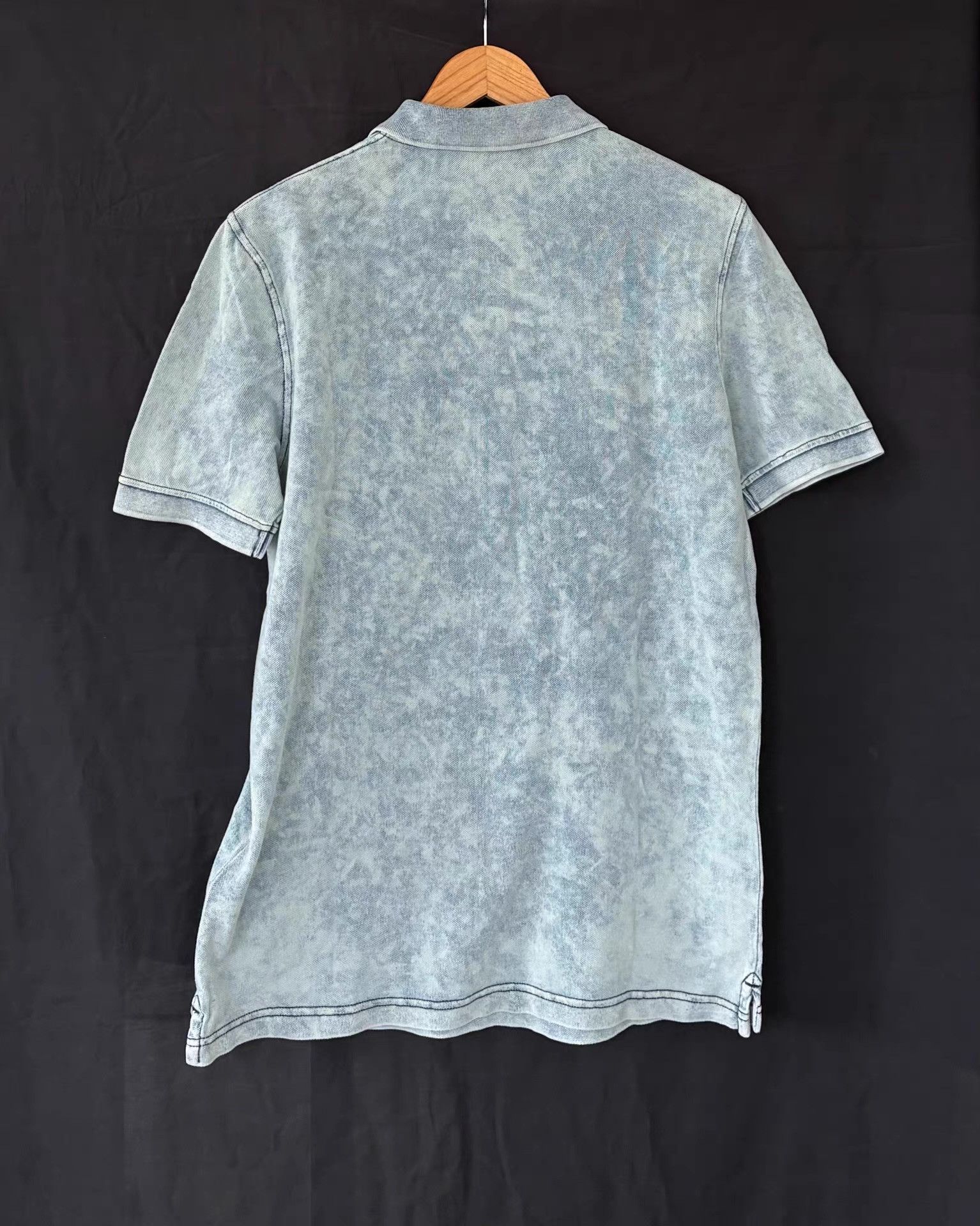 Diesel Diesel Men's Washed Denim Tone Polo Shirt Ｑ21 Size US M / EU 48-50 / 2 - 2 Thumbnail