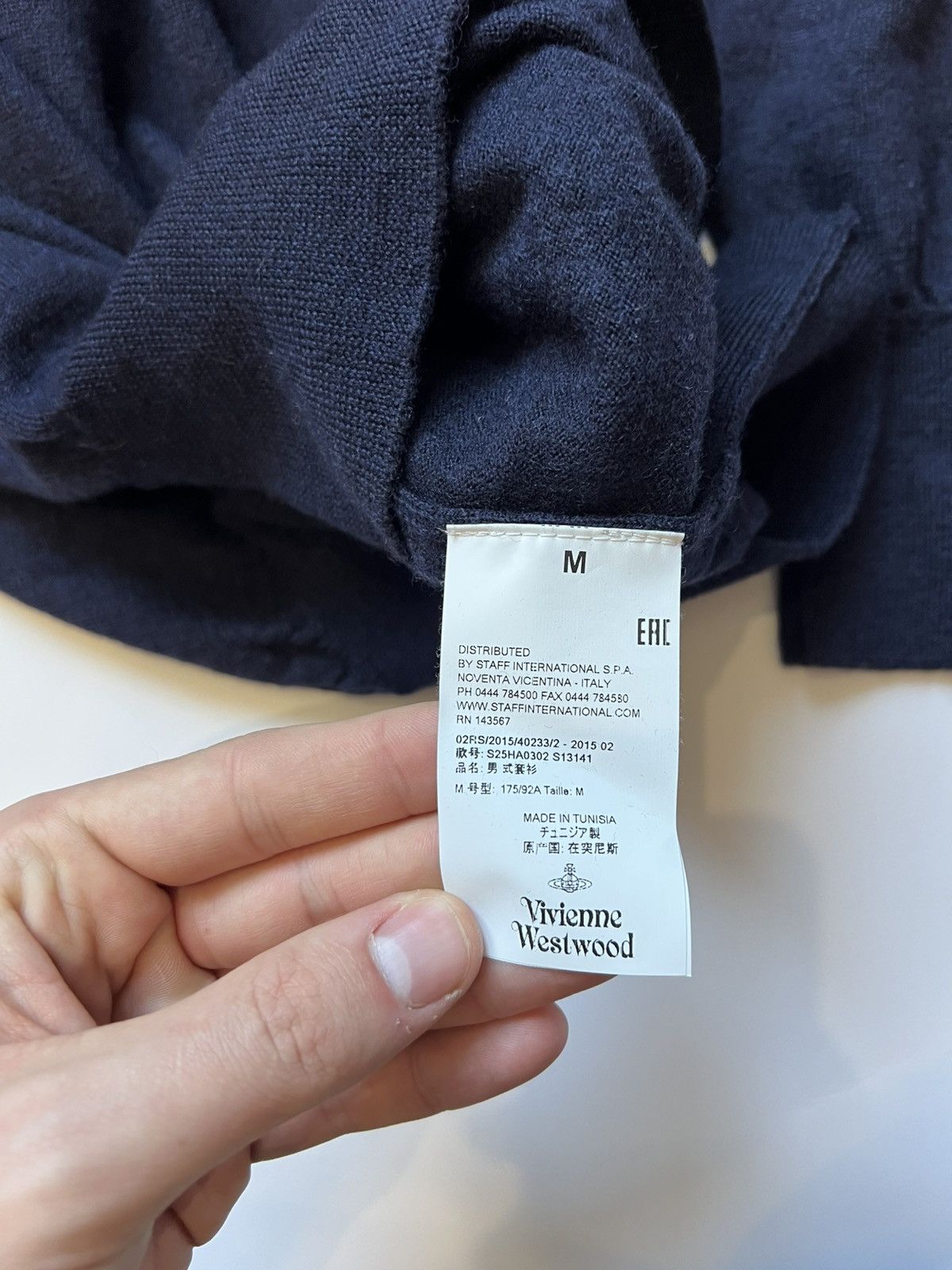 Vivienne Westwood Vivienne Westwood Navy Sweater V Neck Mens Size US M / EU 48-50 / 2 - 5 Thumbnail
