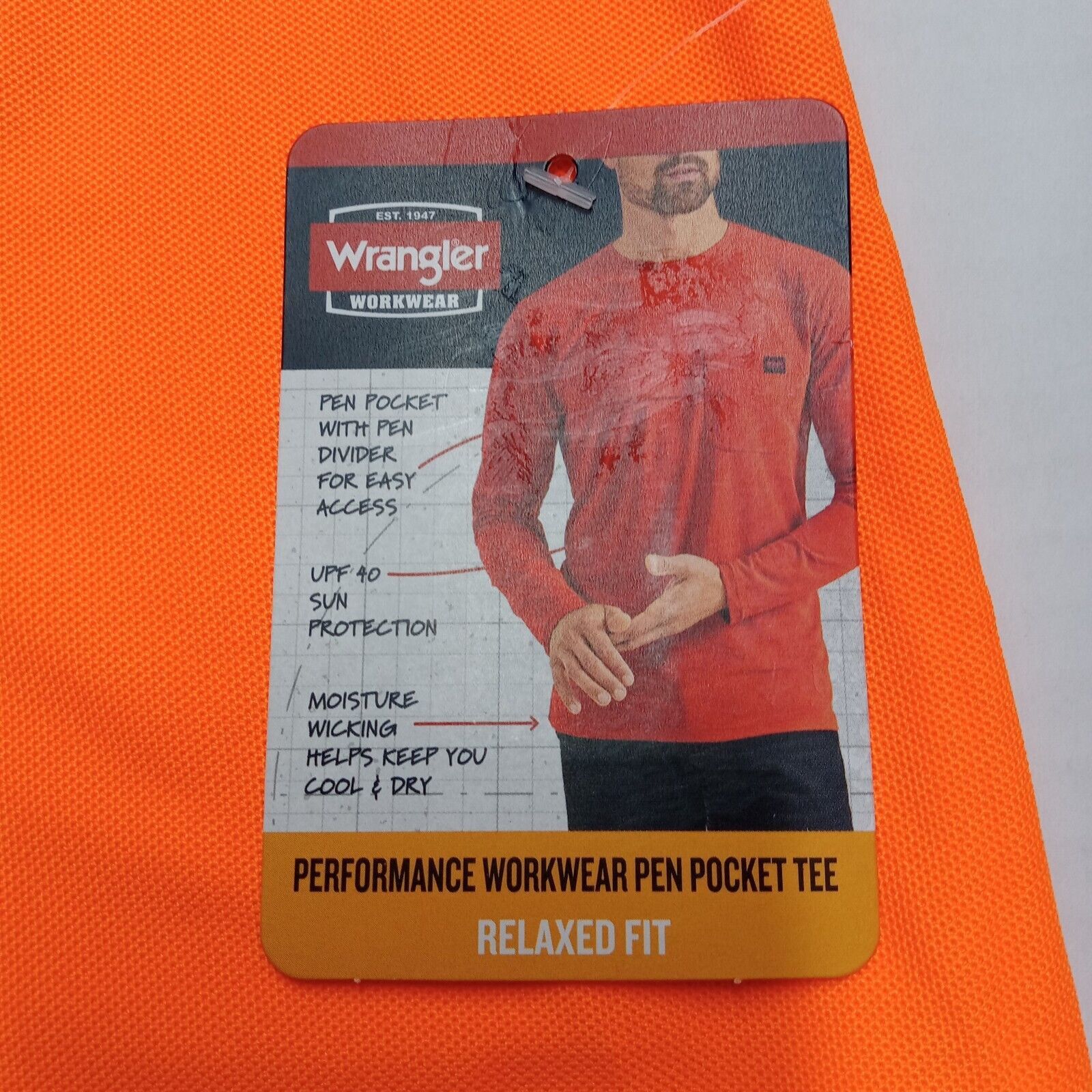 Wrangler Wrangler Performance Shirt Men's L (42-44) Orange Relaxed Size US L / EU 52-54 / 3 - 5 Thumbnail