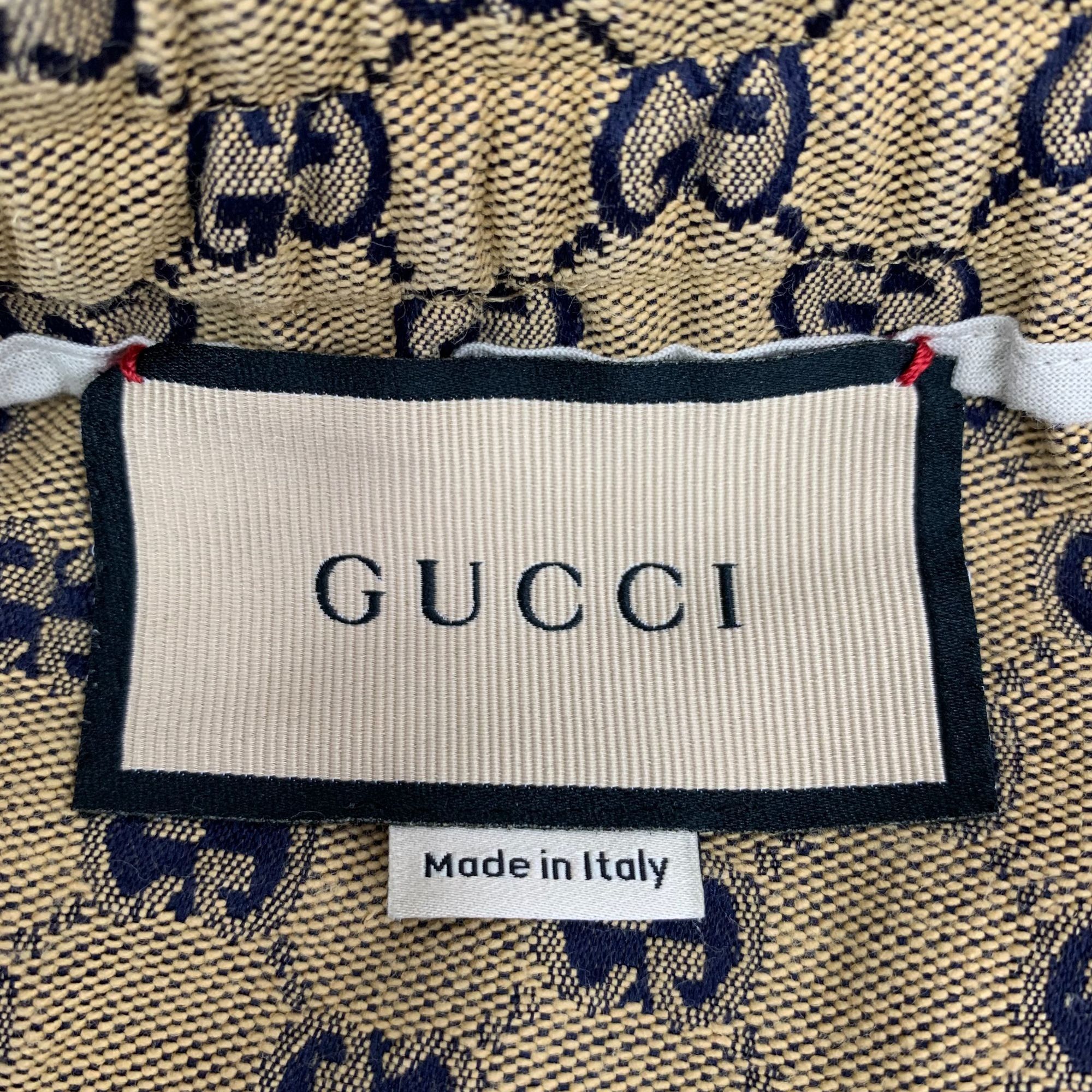 Gucci Gucci Brown Logo Jacquard Full-Print Cotton Shorts Size 52 L Size US 36 / EU 52 - 2 Thumbnail