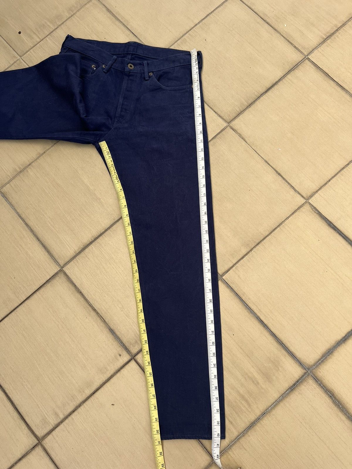 Japan Blue Japan Blue JB0625 Leather Patch Indigo Denim Slim Jeans Size US 31 - 5 Thumbnail