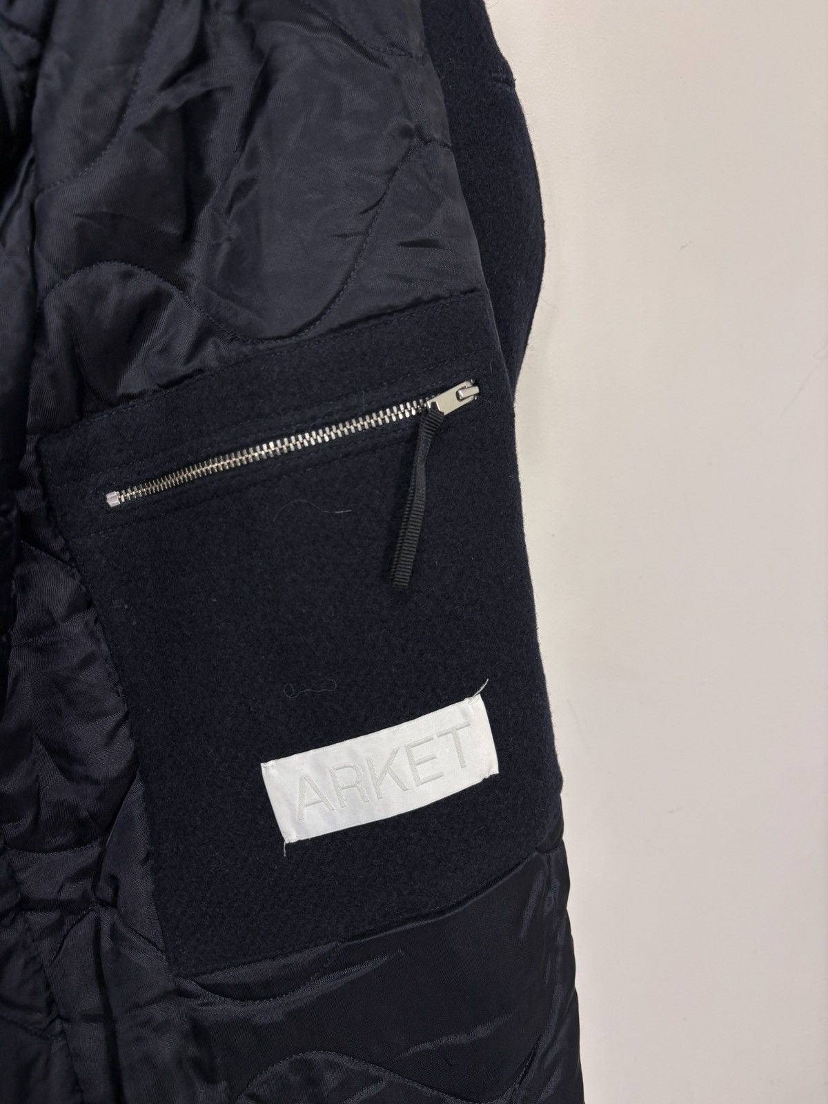 Arket Arket Men’s Navy Blue Wool Car Coat Corduroy Collar Size US S / EU 44-46 / 1 - 14 Thumbnail
