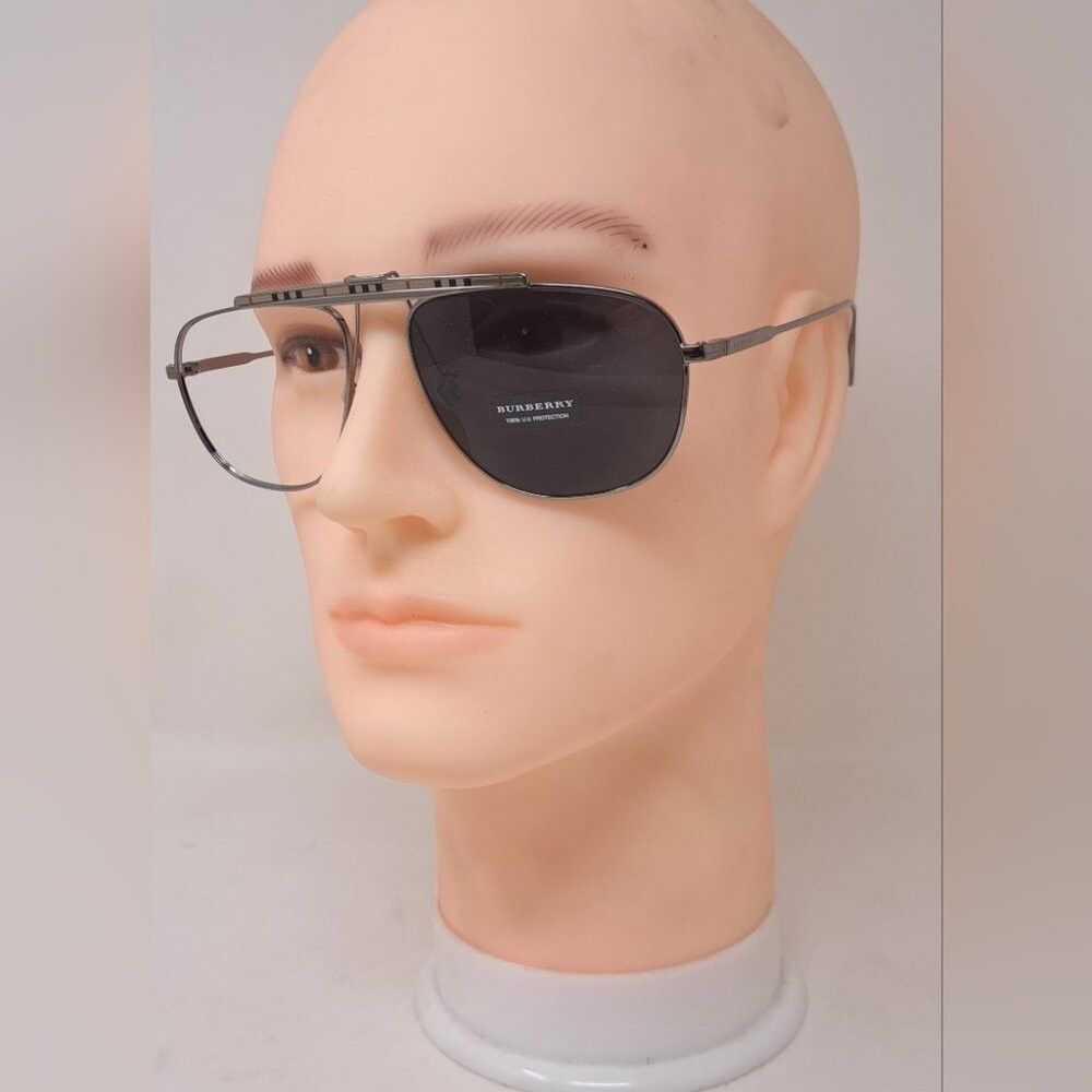 Burberry Men's Aviator Sunglasses Frames Only Pilot Check M