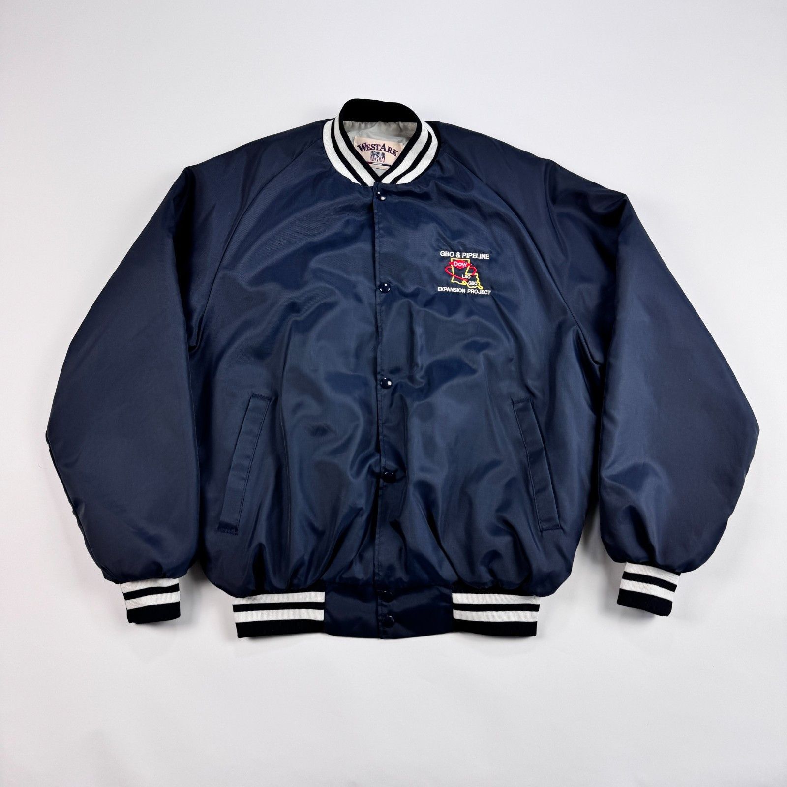 Vintage Made in USA Satin Bomber Jacket Westark Vintage Navy L Size US L / EU 52-54 / 3 - 1 Thumbnail