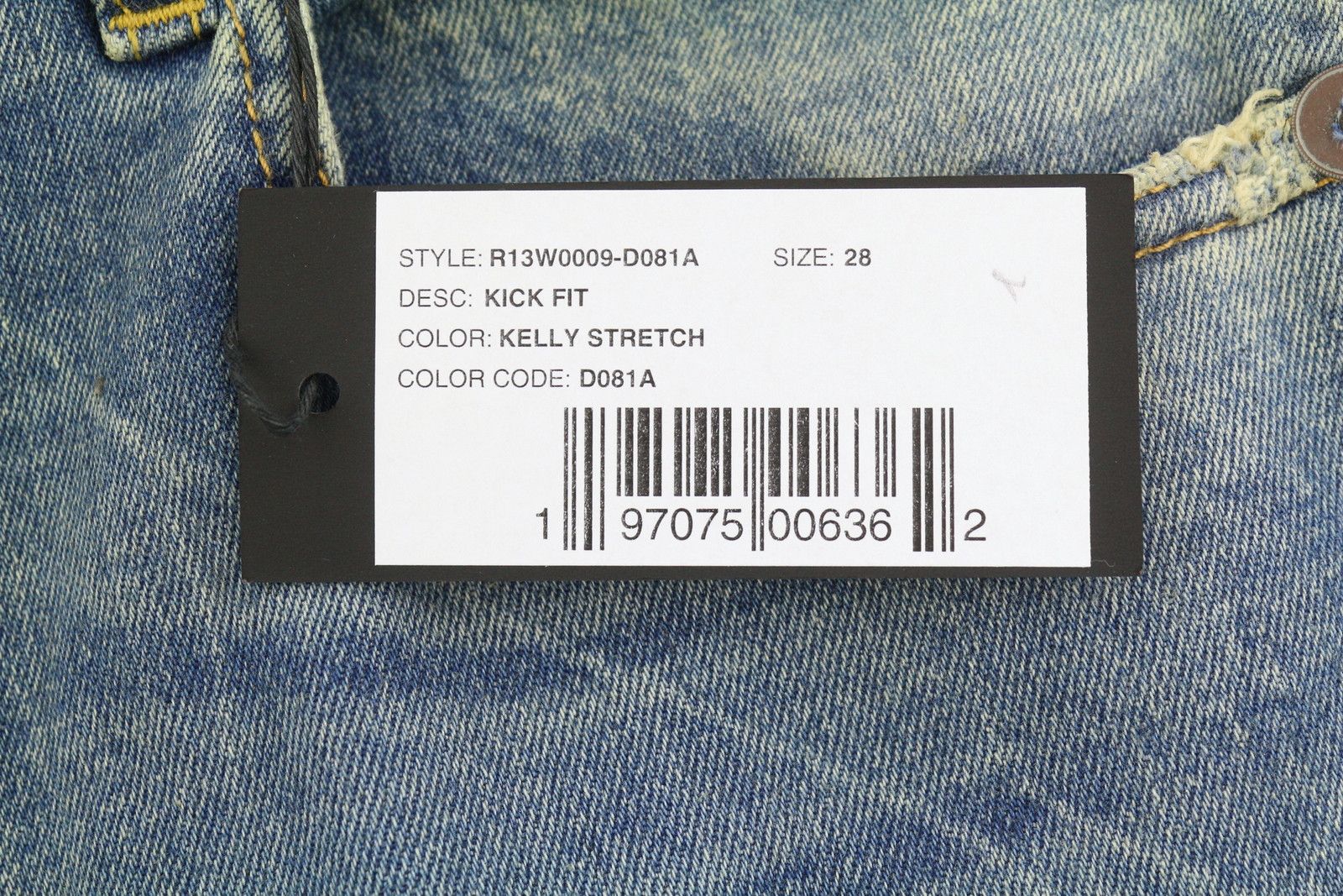 R13 KICK FIT 28 Kelly Stretch Faded Cropped PS26 89043 Size 28" / US 6 / IT 42 - 8 Thumbnail